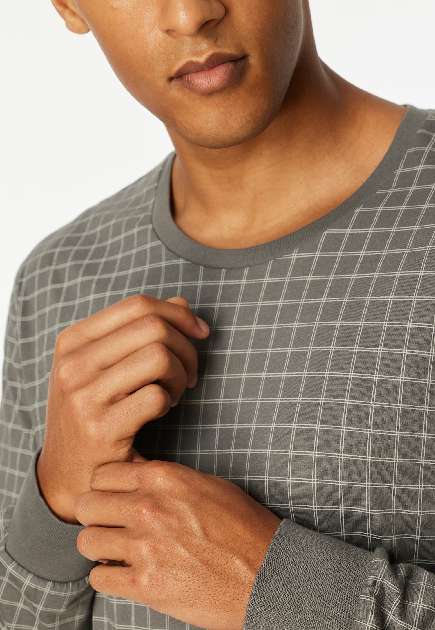 uncover by SCHIESSER Schlafanzug »Uncover Nightwear« 2 tlg. Langarm, Rundhals-Ausschnitt, Single Jersey-Qualität, weich