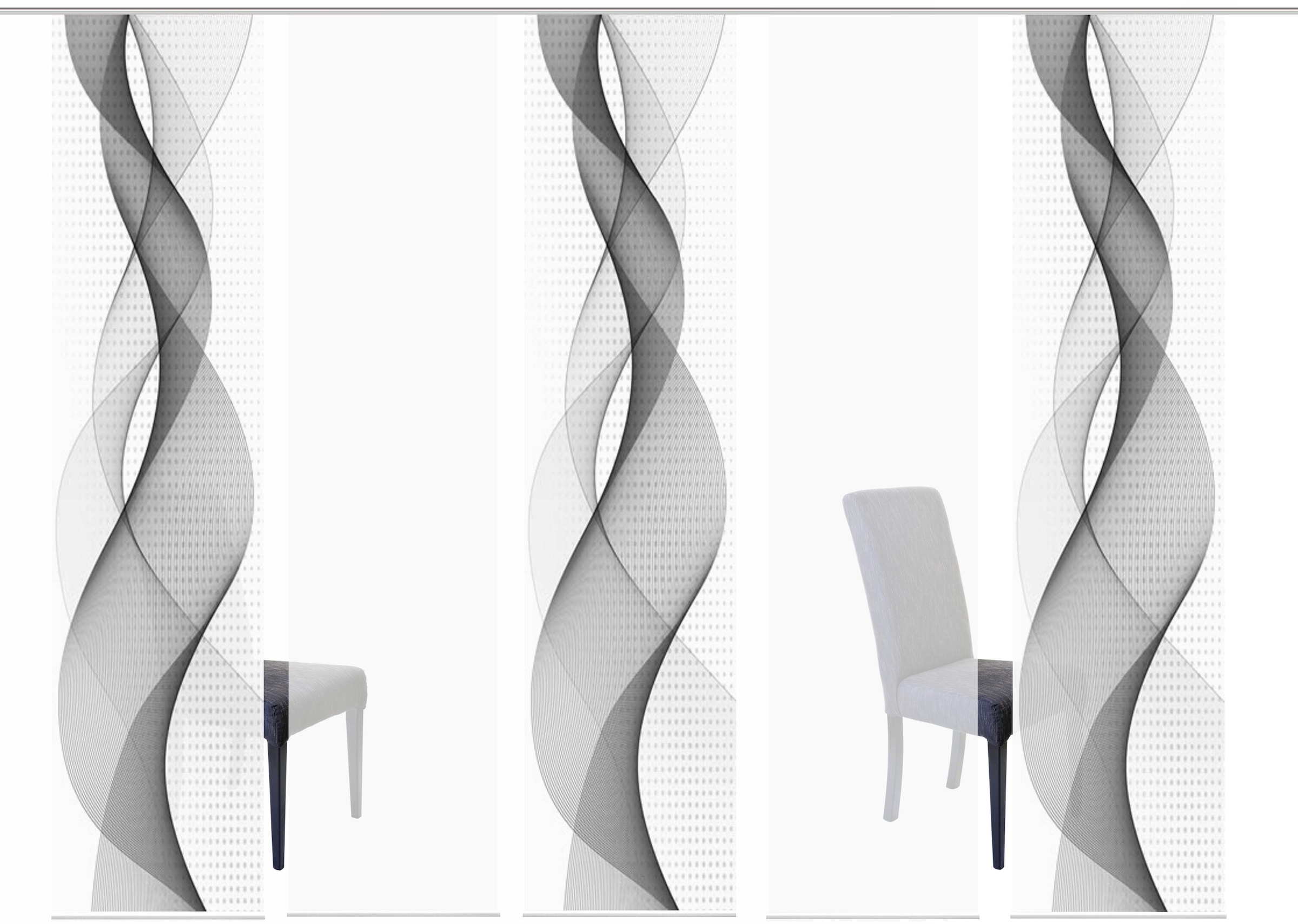 HOME WOHNIDEEN Schiebegardine »OPALIA 5ER SET«, (5 St.), HxB: 245x60