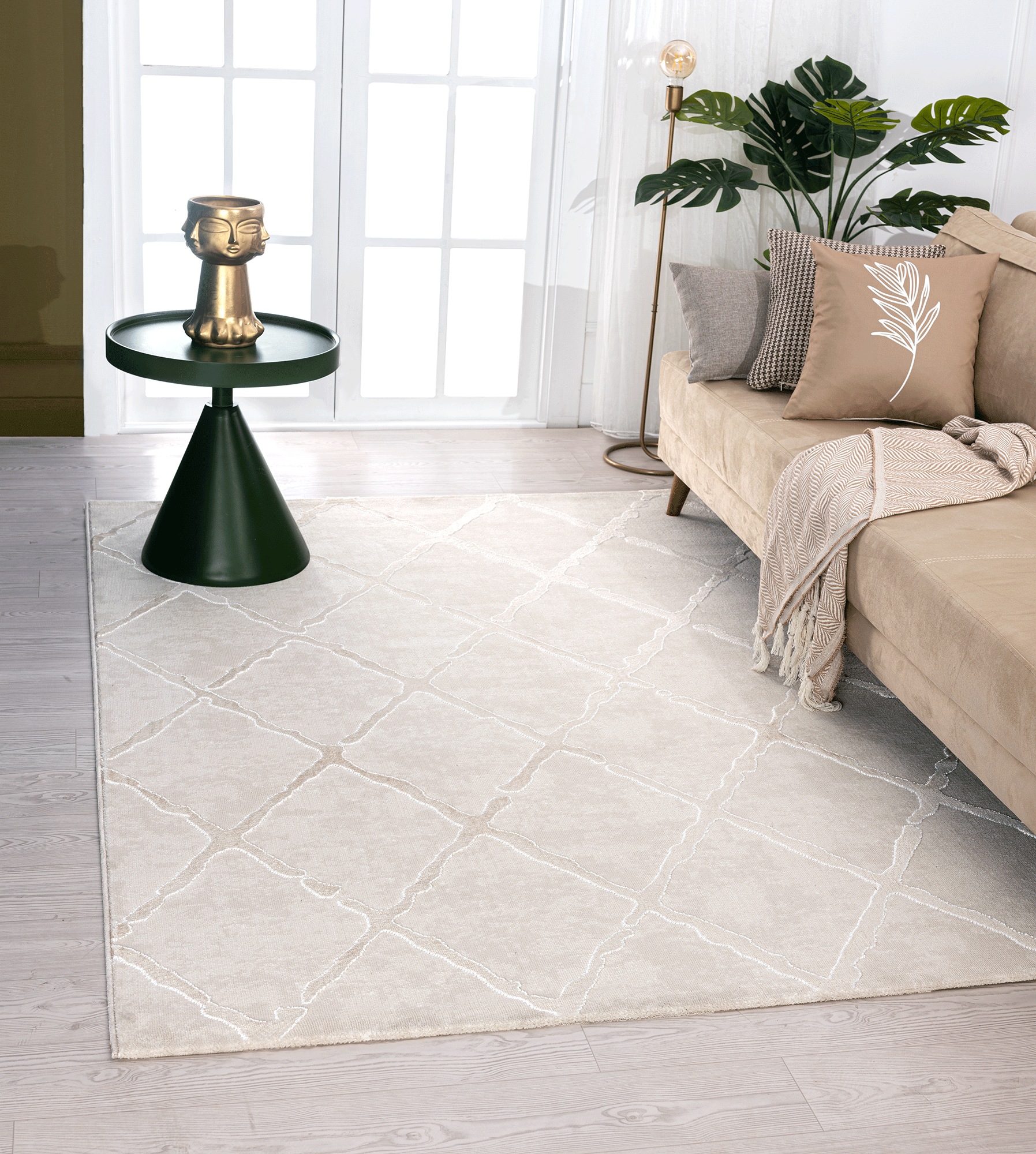 the carpet Teppich »Knight«, rechteckig, 12 mm Höhe, moderner Wohnzimmer Teppich elegant glänzender Flor
