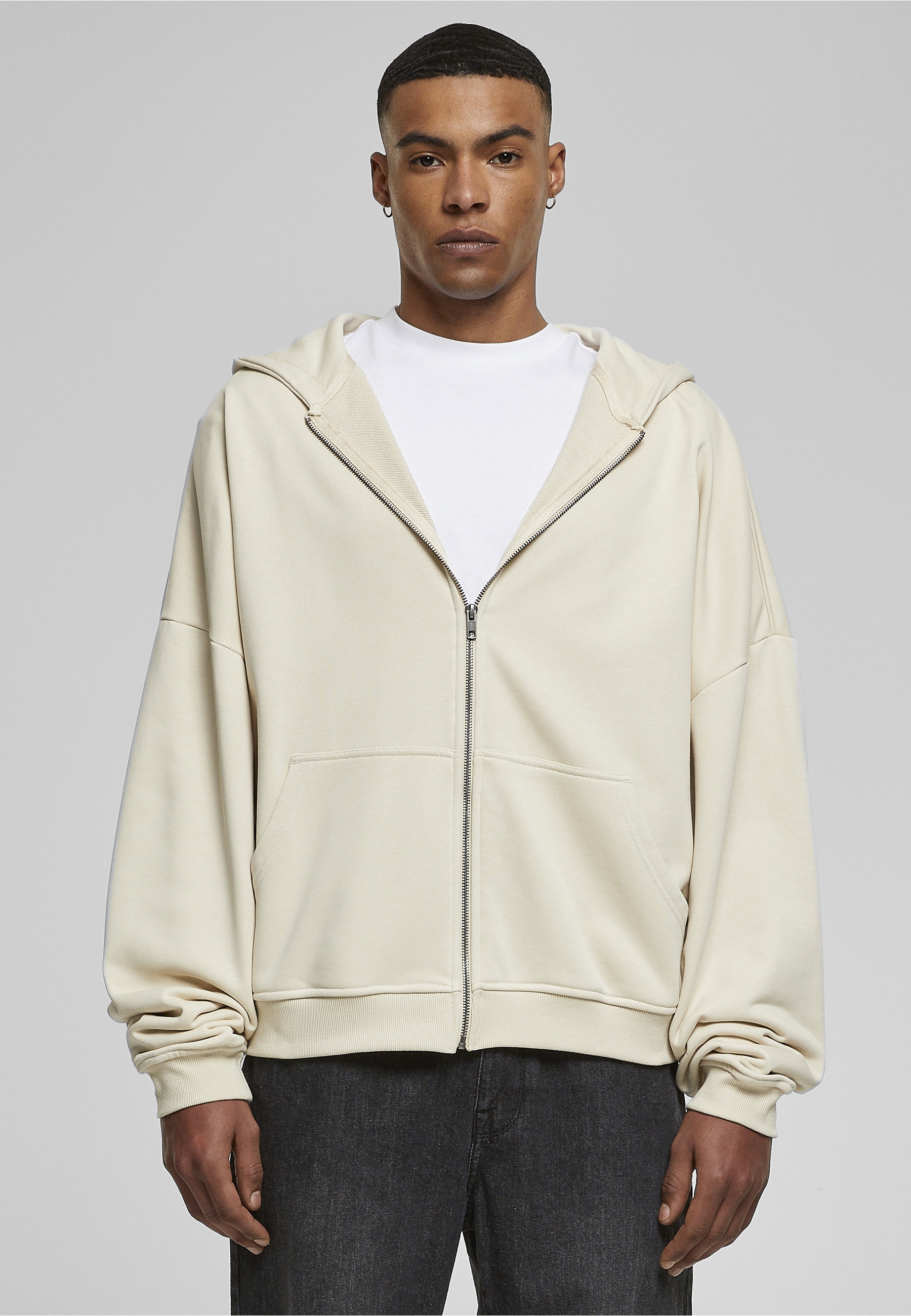 URBAN CLASSICS Rundhalspullover »Urban Classics Herren 90's Zip Hoody« 1 Stk.