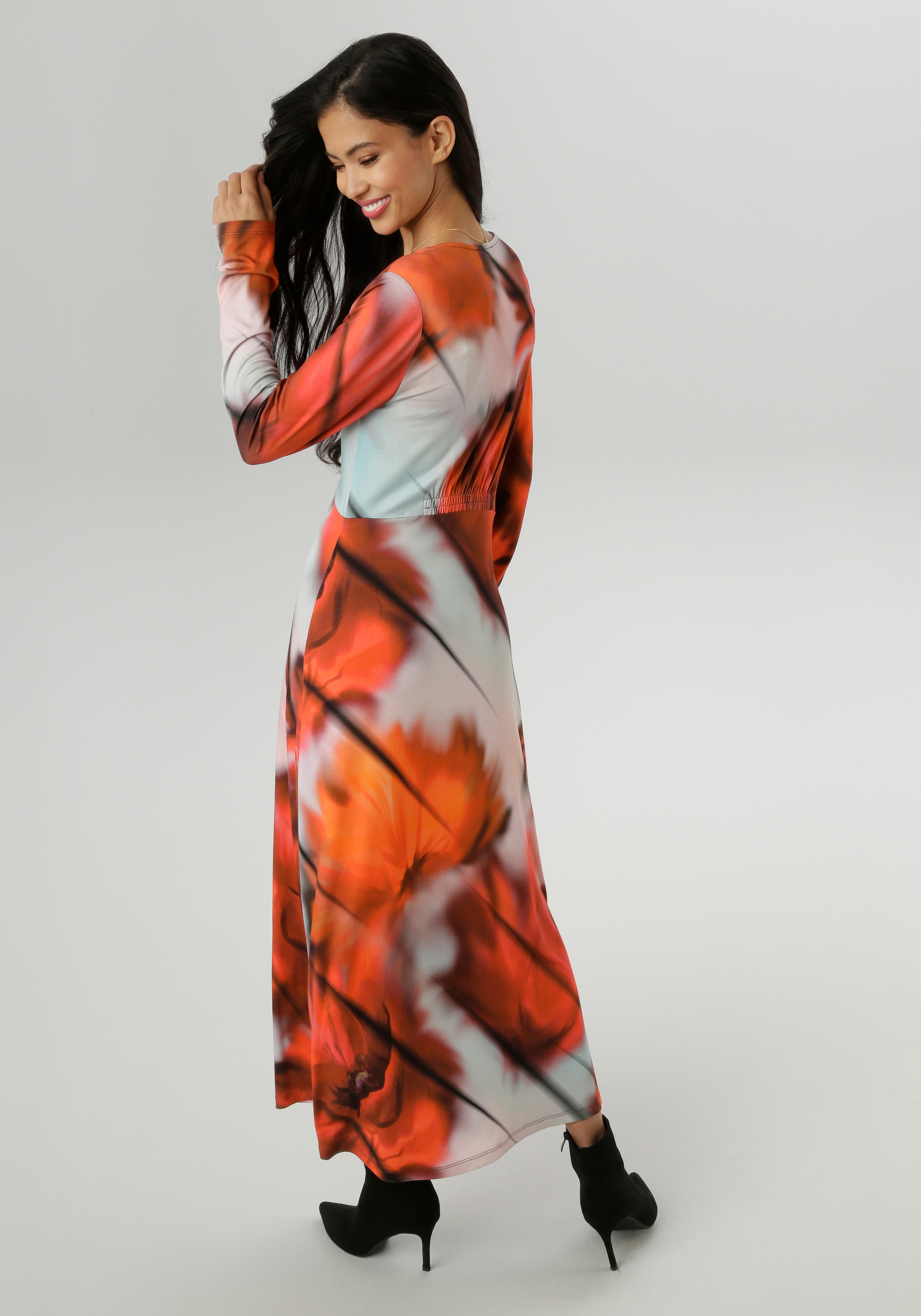 Aniston SELECTED Midikleid, mit Smok-Details - NEUE KOLLEKTION