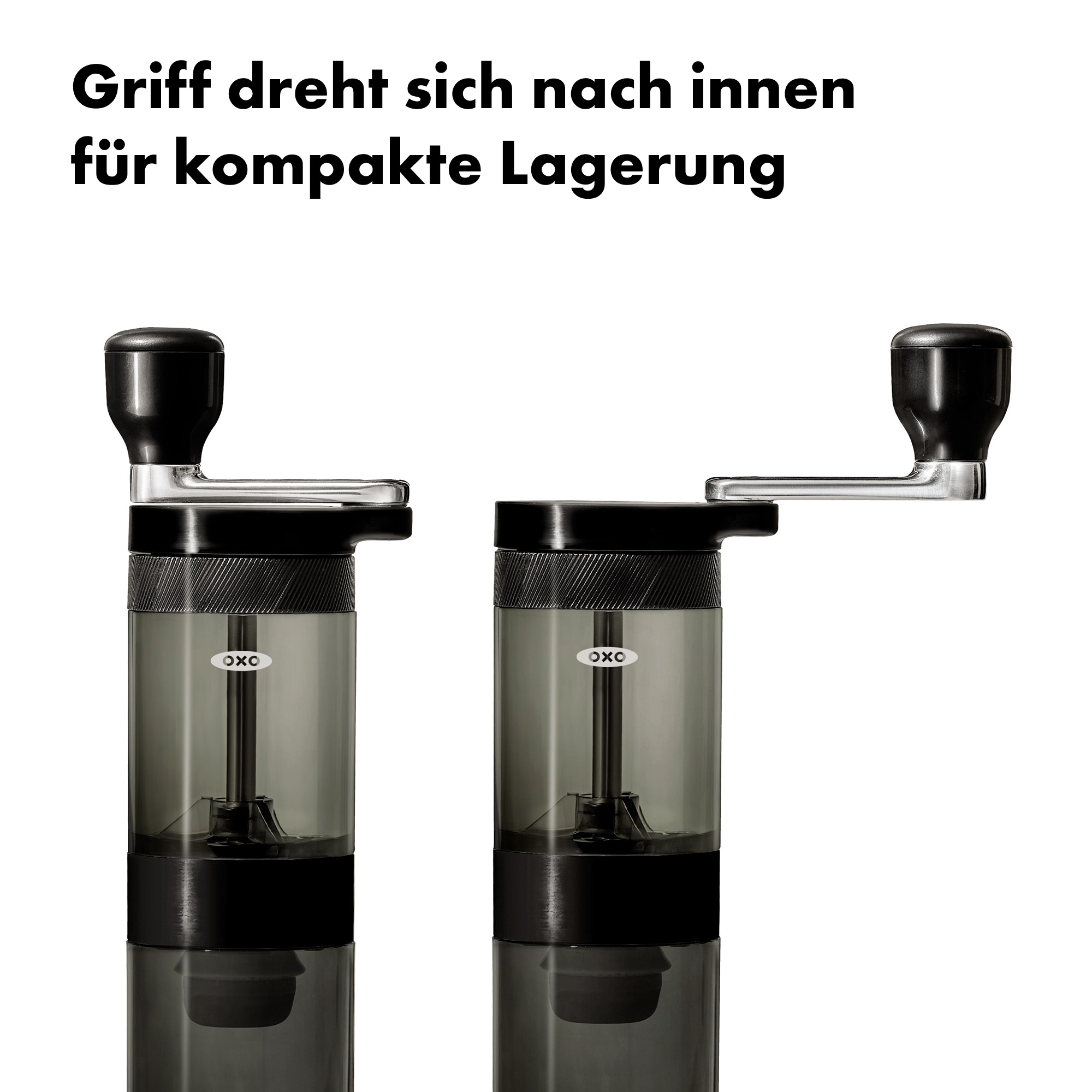 OXO Good Grips Kaffeemühle »Brew« Kegelmahlwerk 40 gBohnenbehälter Handkaffeemühle