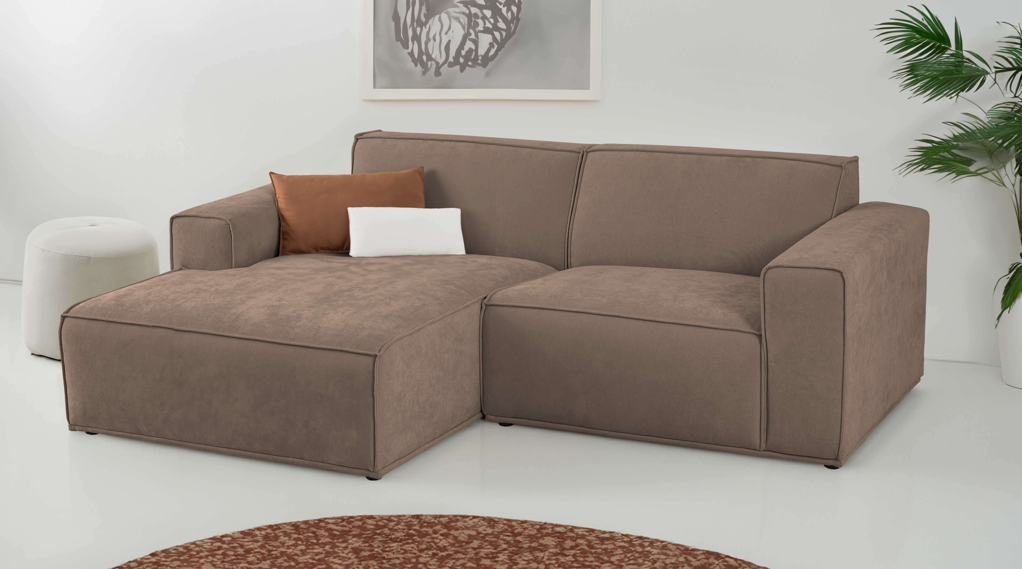 Home affaire Ecksofa »Avelin, 228 cm, L-Form, Chenille, Struktur-Boucle«, m günstig online kaufen