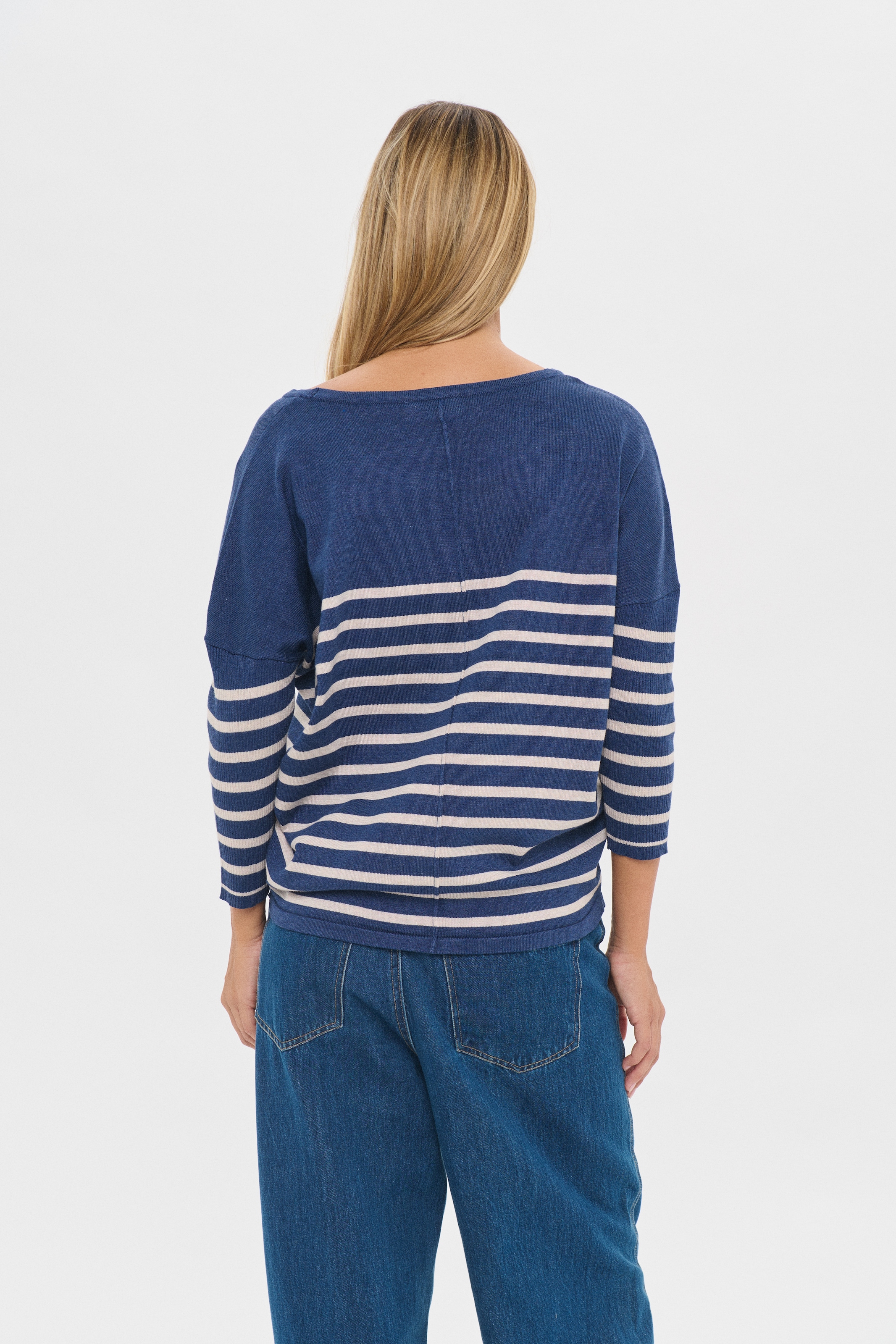 Saint Tropez Strickpullover »MilaSZ R-neck Stripe« Oversize Fit, Feinstrick, Viskosemischung