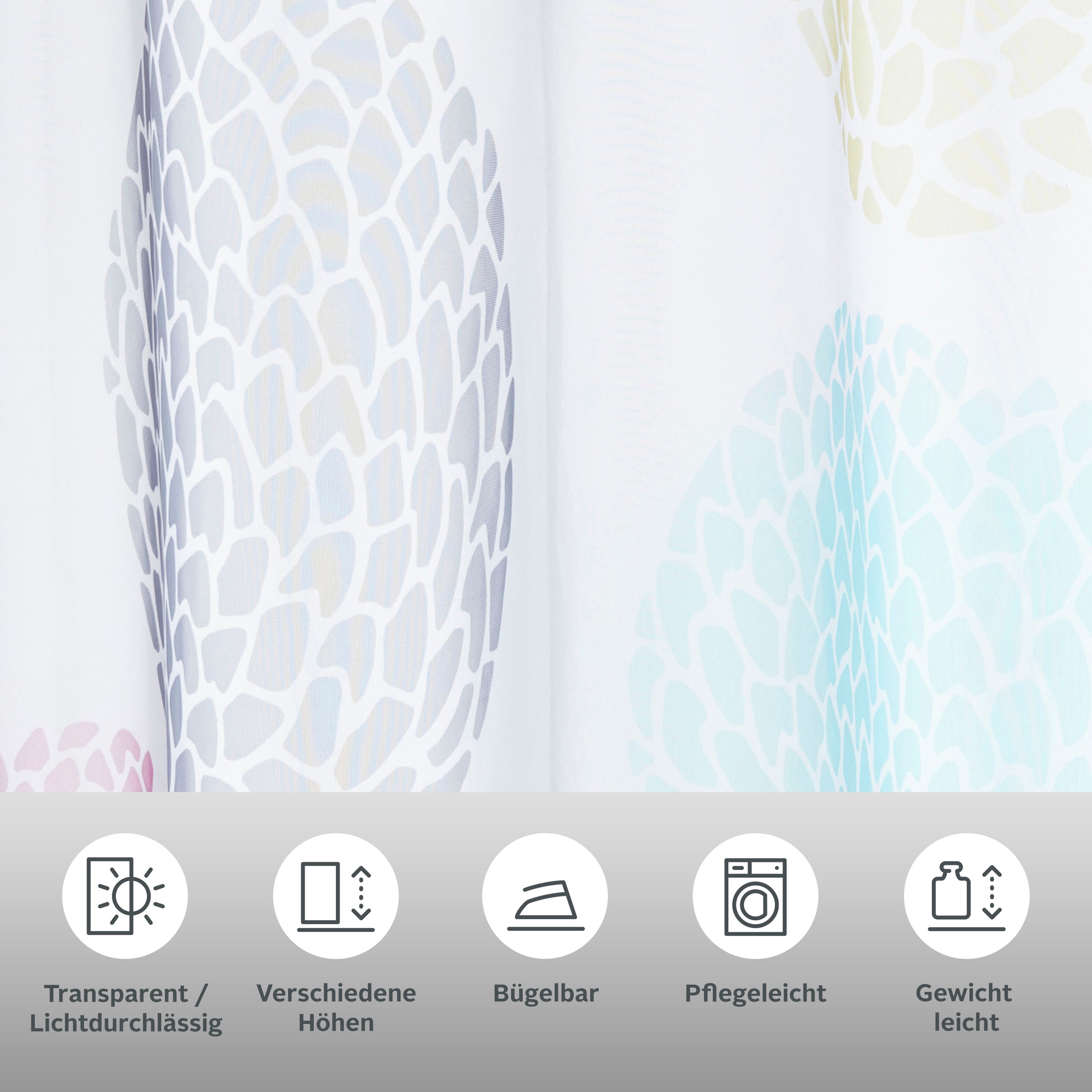 my home Gardine »BELEM«, (1 St.), 1 Schal, Polyester, Kreise