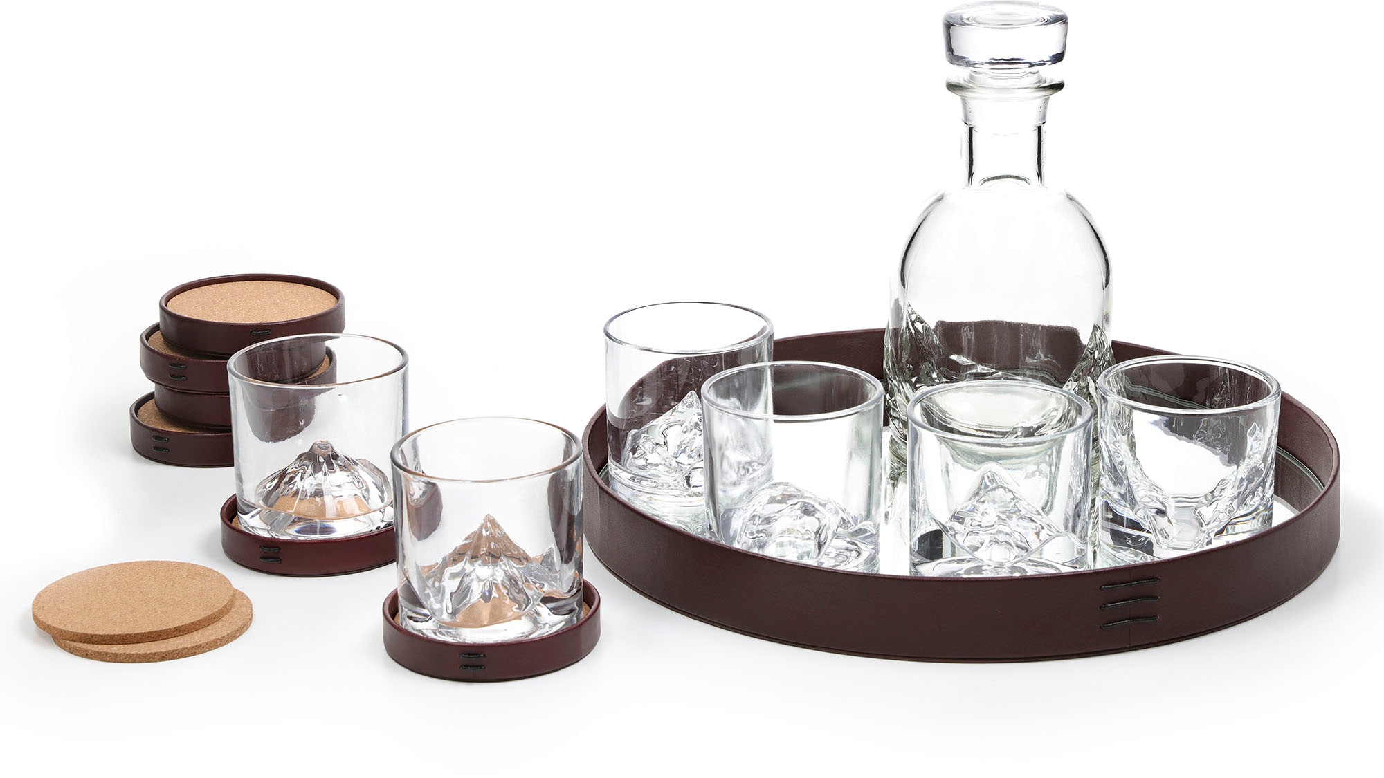 LIITON Whiskyglas »The Peaks Luxus-Set«, (Set, 15 tlg.), inkl. Dekanter