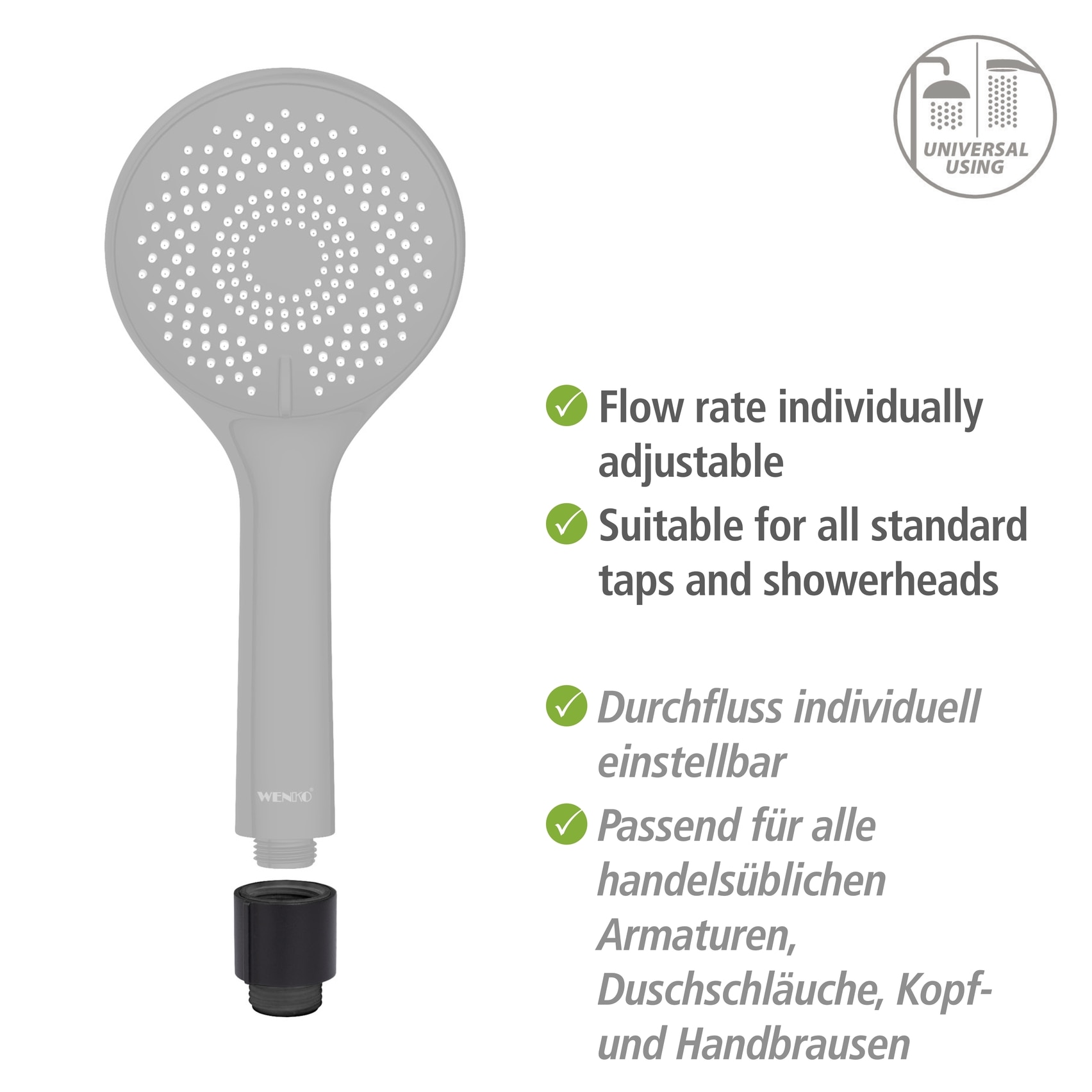 WENKO Duschsystem »Young Eco« mit Thermostat-Armatur, inkl. 2 Watersaving Regulatoren