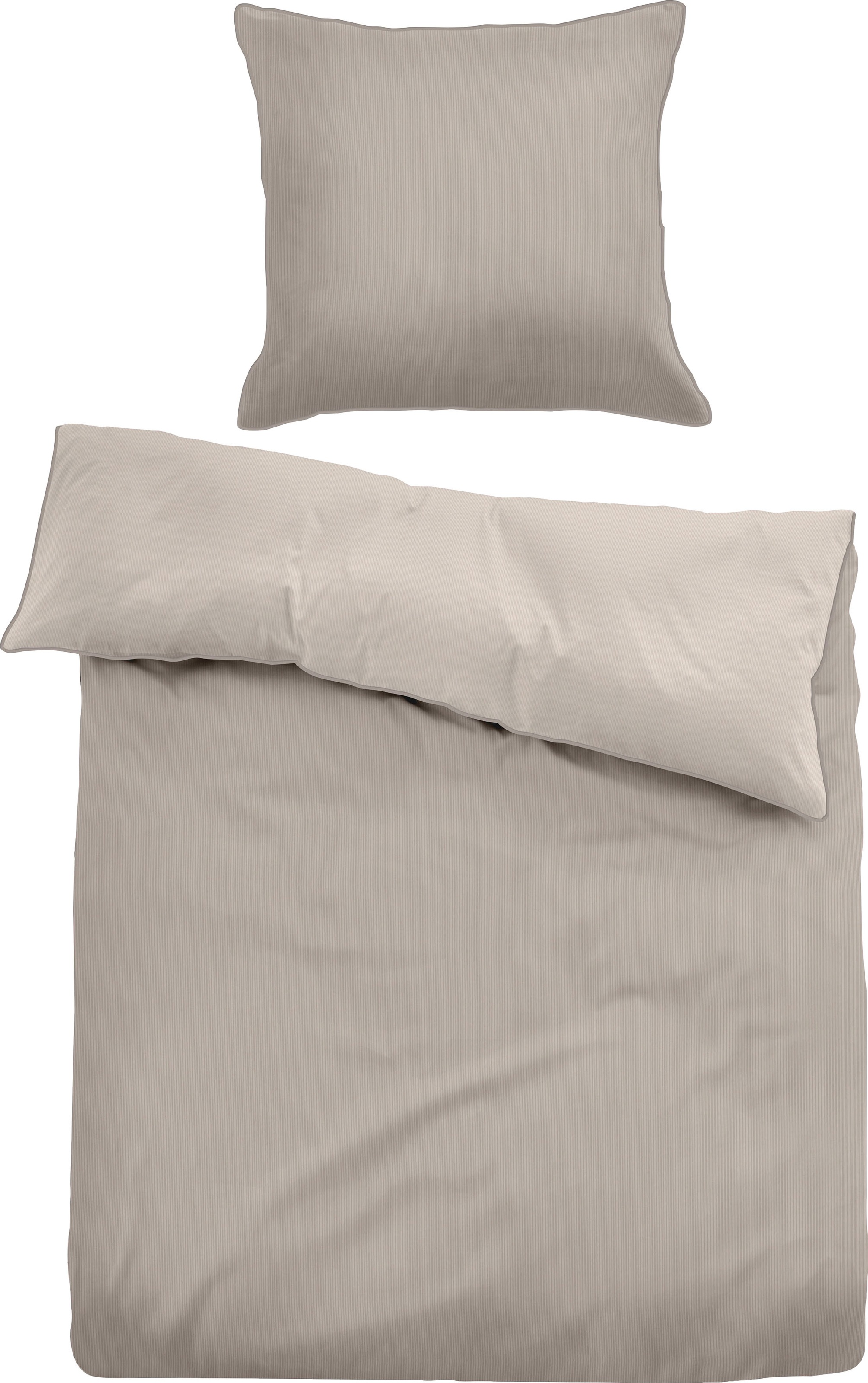 TOM TAILOR Wendebettwäsche »Lisa«, zarte Streifen in Uni-Optik, feiner Glanz, aus 100% Baumwolle, in Mako Satin Qualität, Bett- und Kopfkissenbezug mit Reißverschluss, pflegeleicht, easy care Ausrüstung, STANDARD 100 by OEKO-TEX® zertifiziert