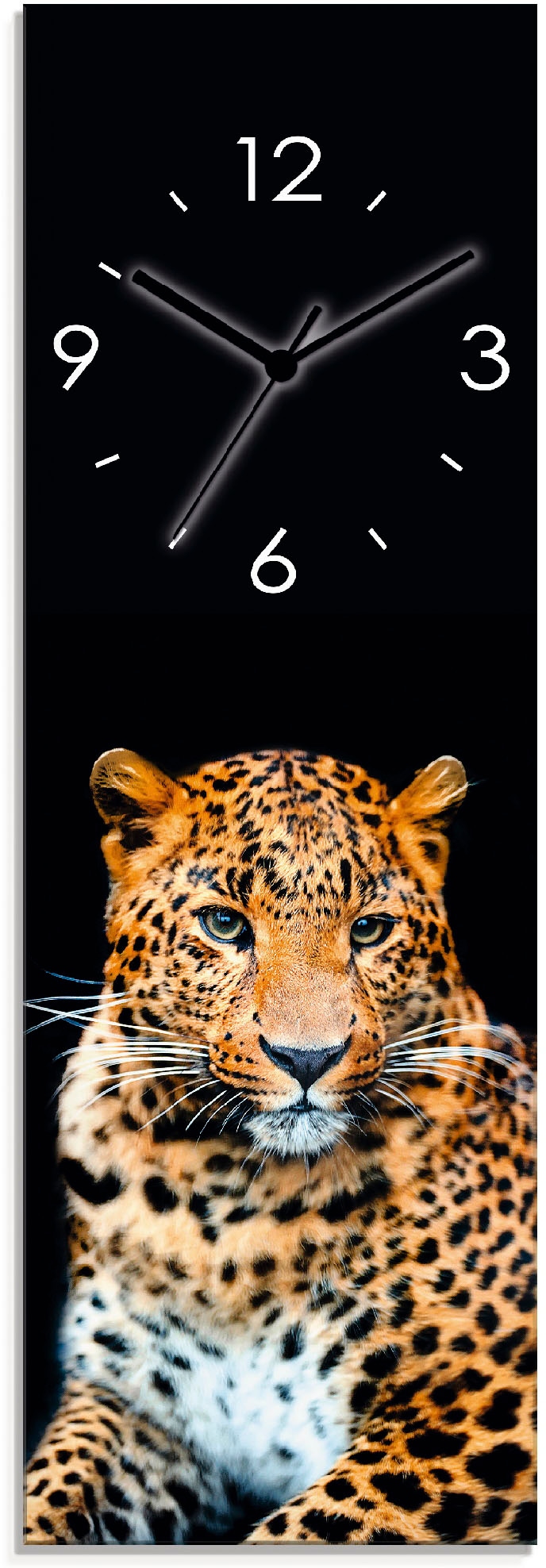Artland Wanduhr »Wütender wilder Leopard«, wahlweise mit Quarz- oder Funkuhrwerk, lautlos ohne Tickgeräusche