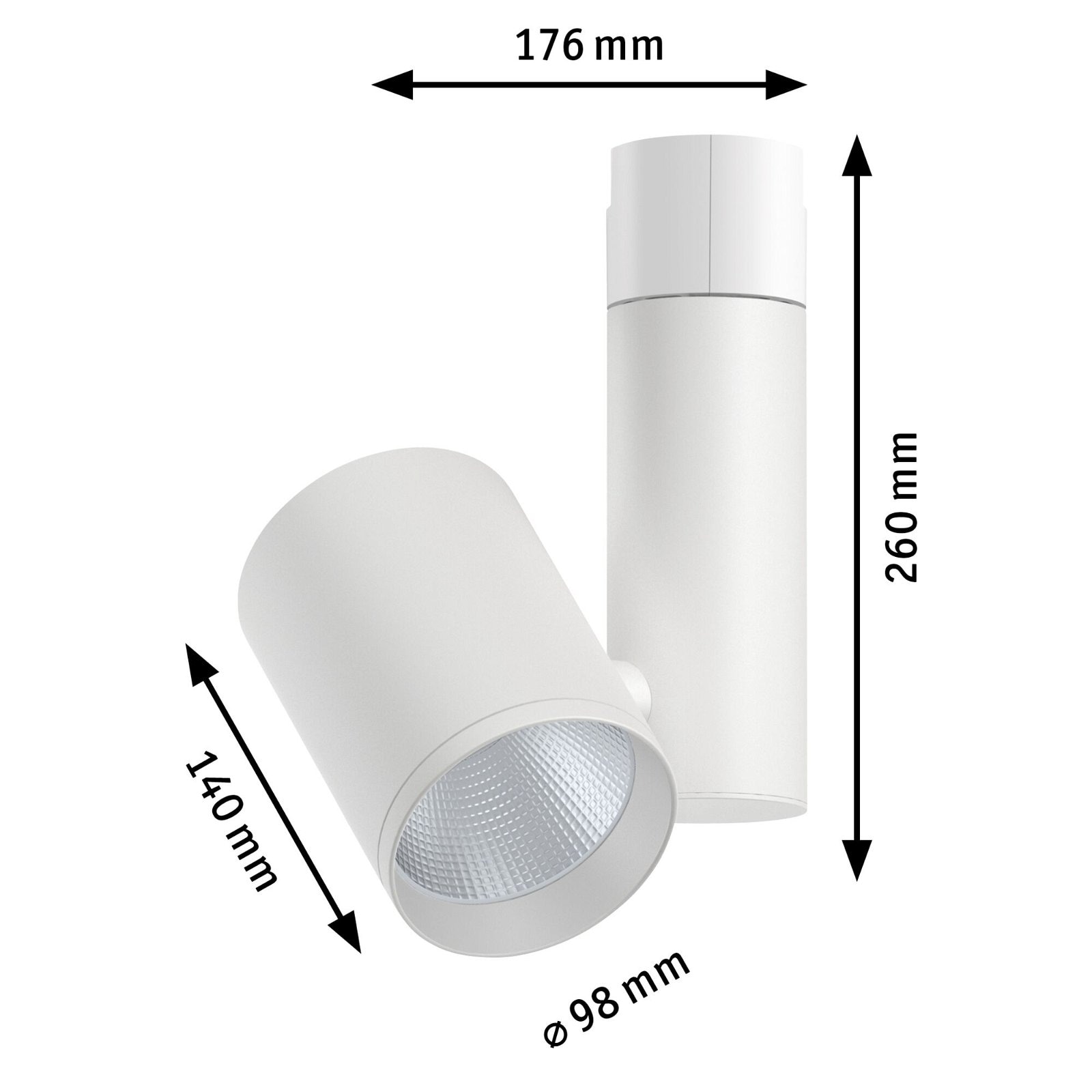 Paulmann Schienensystem-Leuchten »URail Schienenspot Zeuz 39° 2770lm 33W 4000K 230V Chrom matt«, dimmbar, Einzelspot