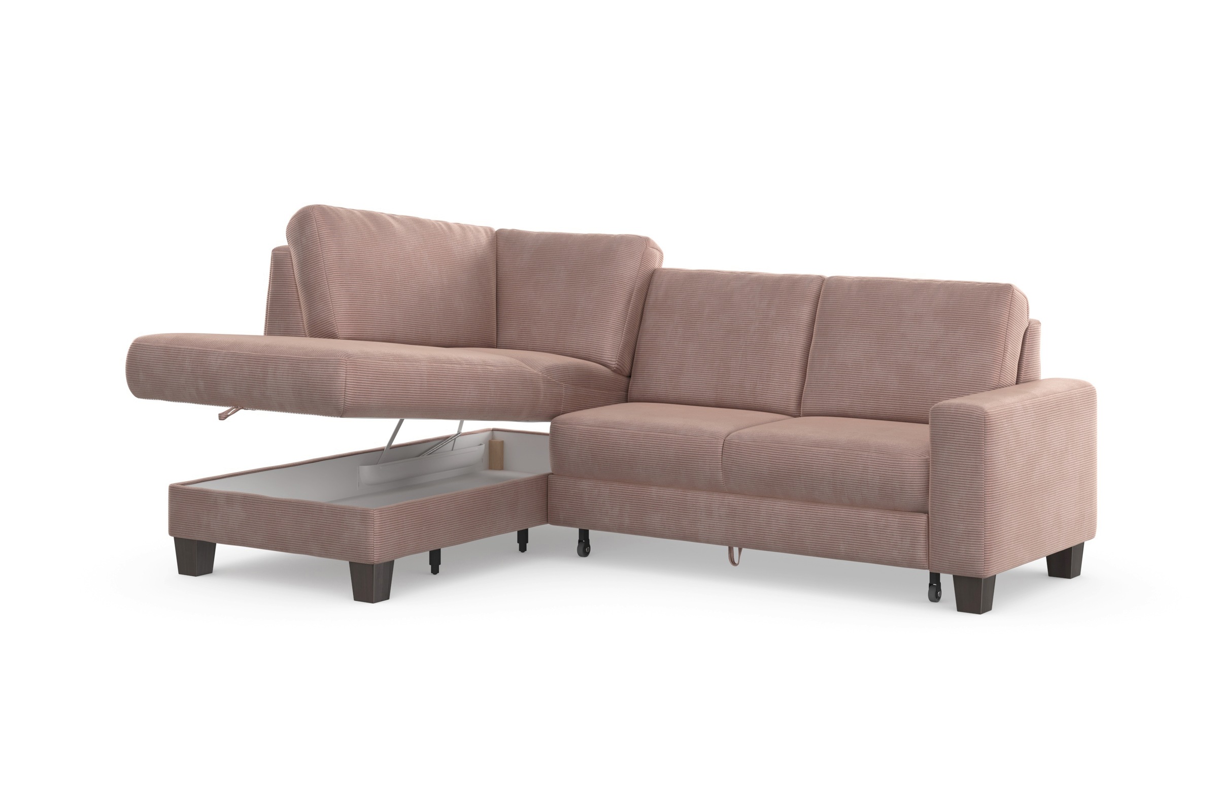 Home affaire Ecksofa »Summer L-Form«, mit Ottomane, mit oder ohne Bettfunktion und Bettkasten, Cord-Bezug