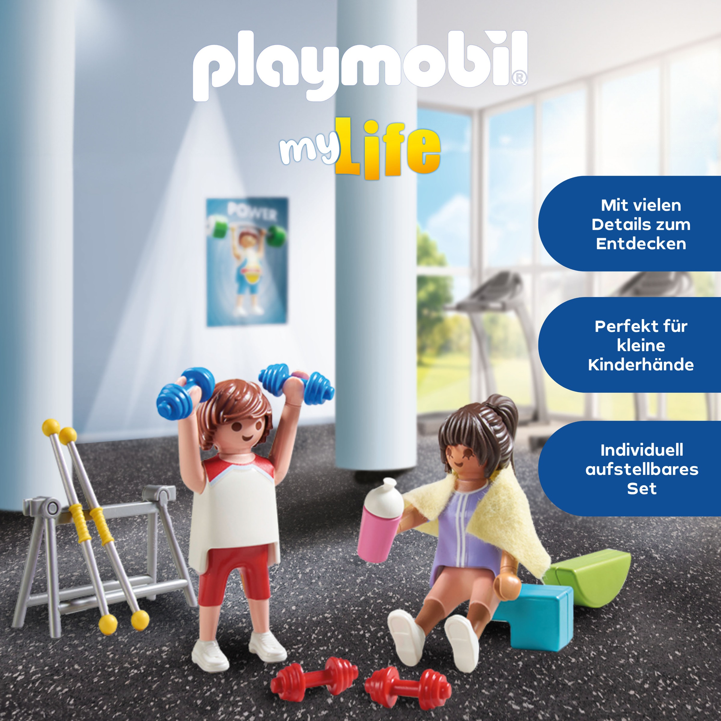 Playmobil® Konstruktions-Spielset »Fitnesstraining (71806), Playmobil My Life«, (32 St.), Made in Europe