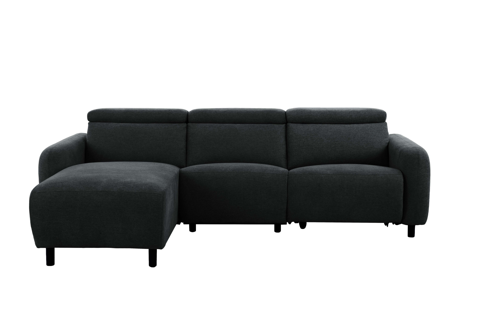 Home affaire Ecksofa »SKAANE Struktur, L-Form, 274 cm, manuelle u. elektrische Funktion,«, rundes Design, Kopfteilverstellung, Federkernpolsterung