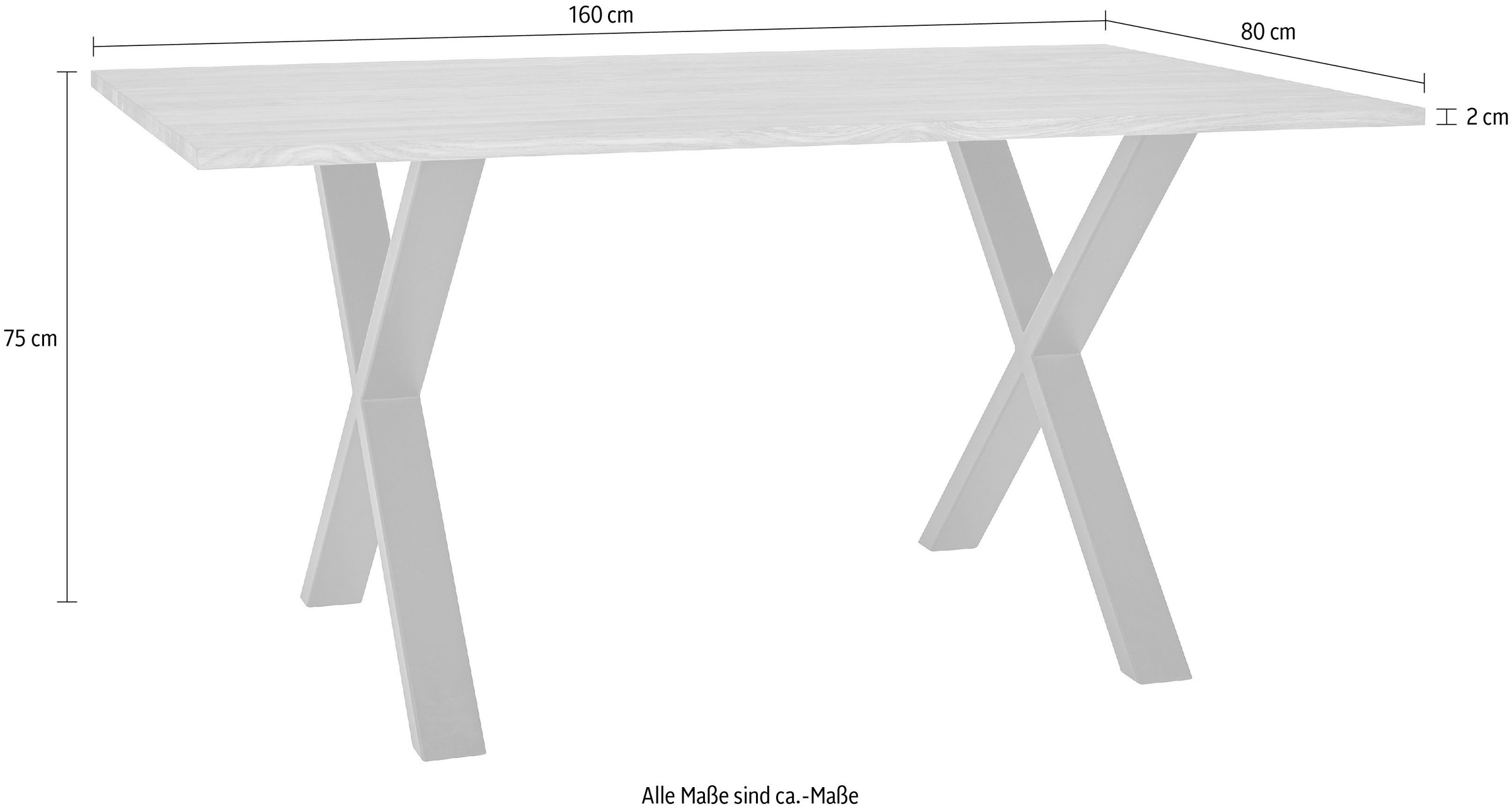 andas Esstisch, Tischplatte aus massiver Eiche, FSC®- Massivholz, Gestell aus Metall