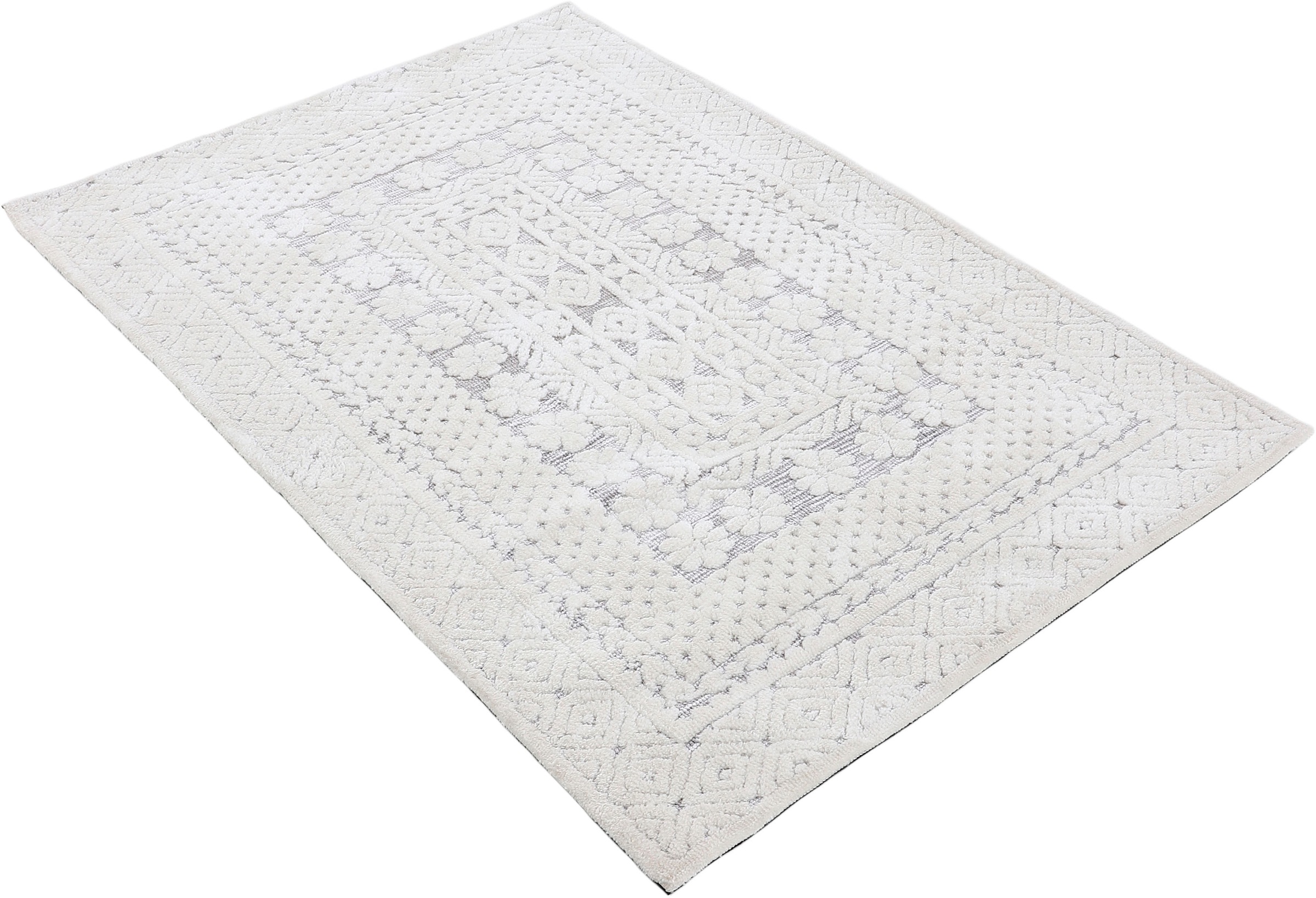 carpetfine Teppich »Holly 1«, rechteckig, 12 mm Höhe, Blumen Motiv, Hoch-Tief Struktur, Wohnzimmer