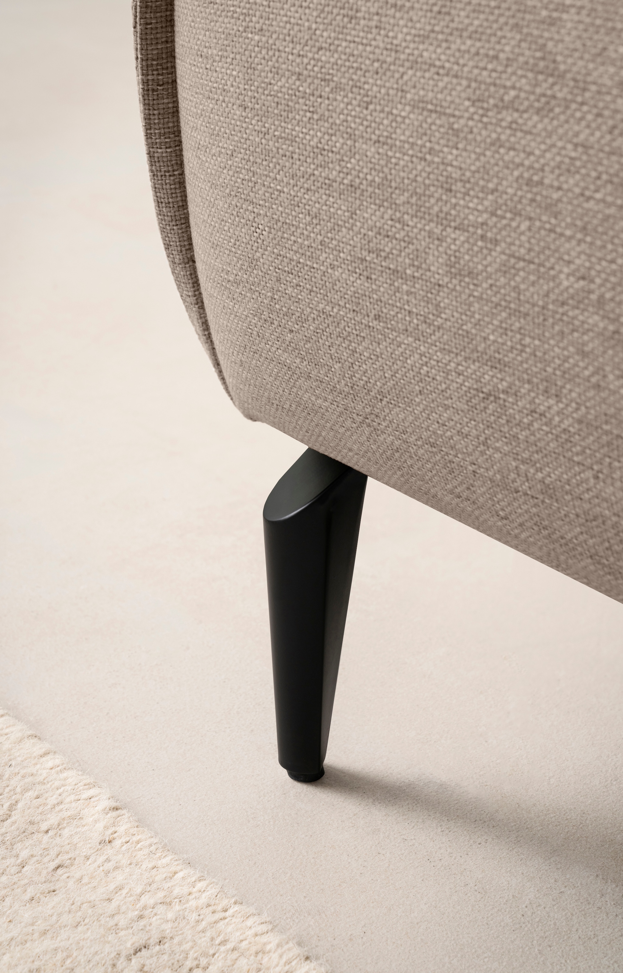 OTTO home Ecksofa »TVINNU Leinenoptik, L-Form, Breite 275 cm« wahlweise Recamiere rechts/links, schwarze Füße, bequemer Sitzkomfort