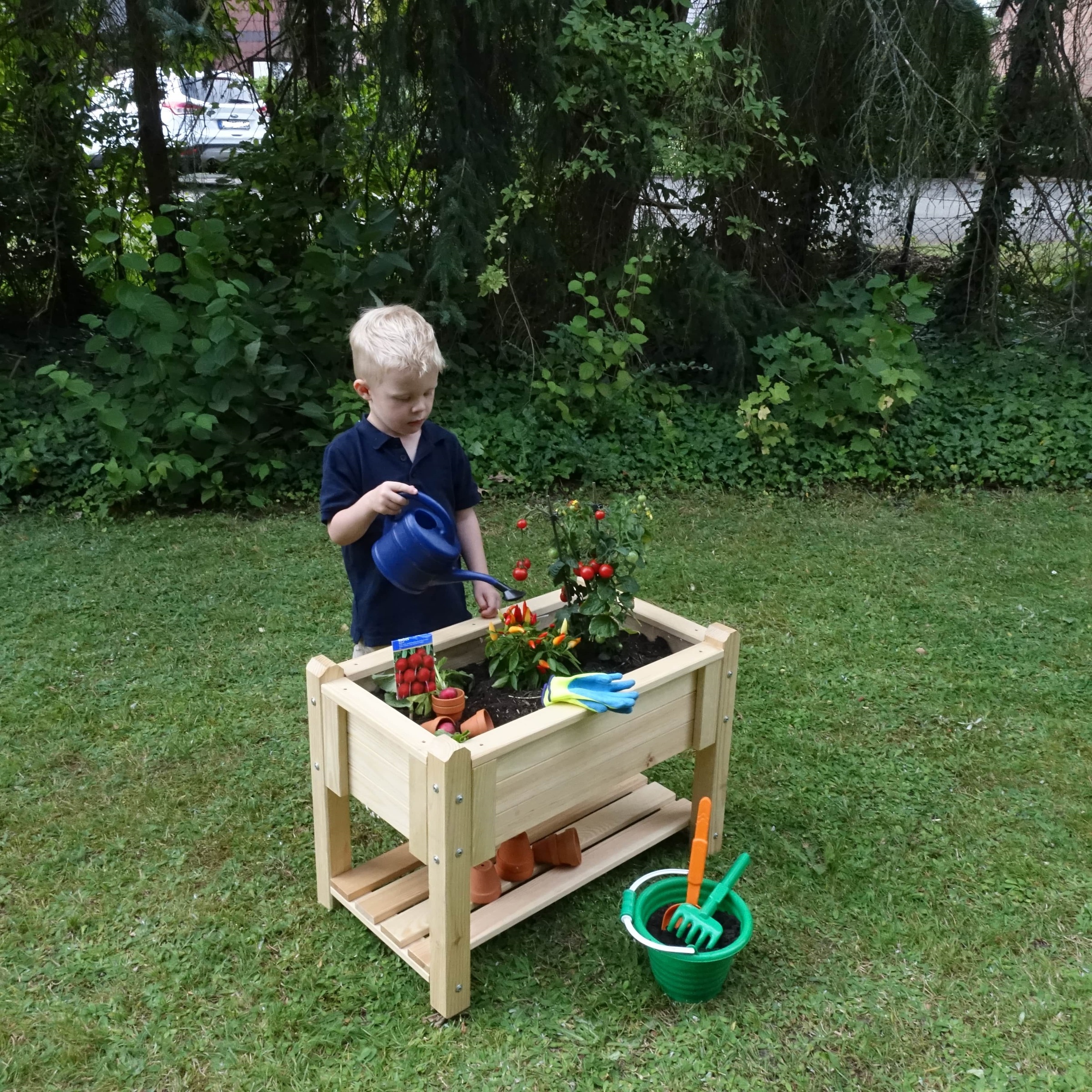 promadino Kräuterbeet »für Kinder, aus naturbelassenem Kiefernholz« Füllvolumen: ca. 23L