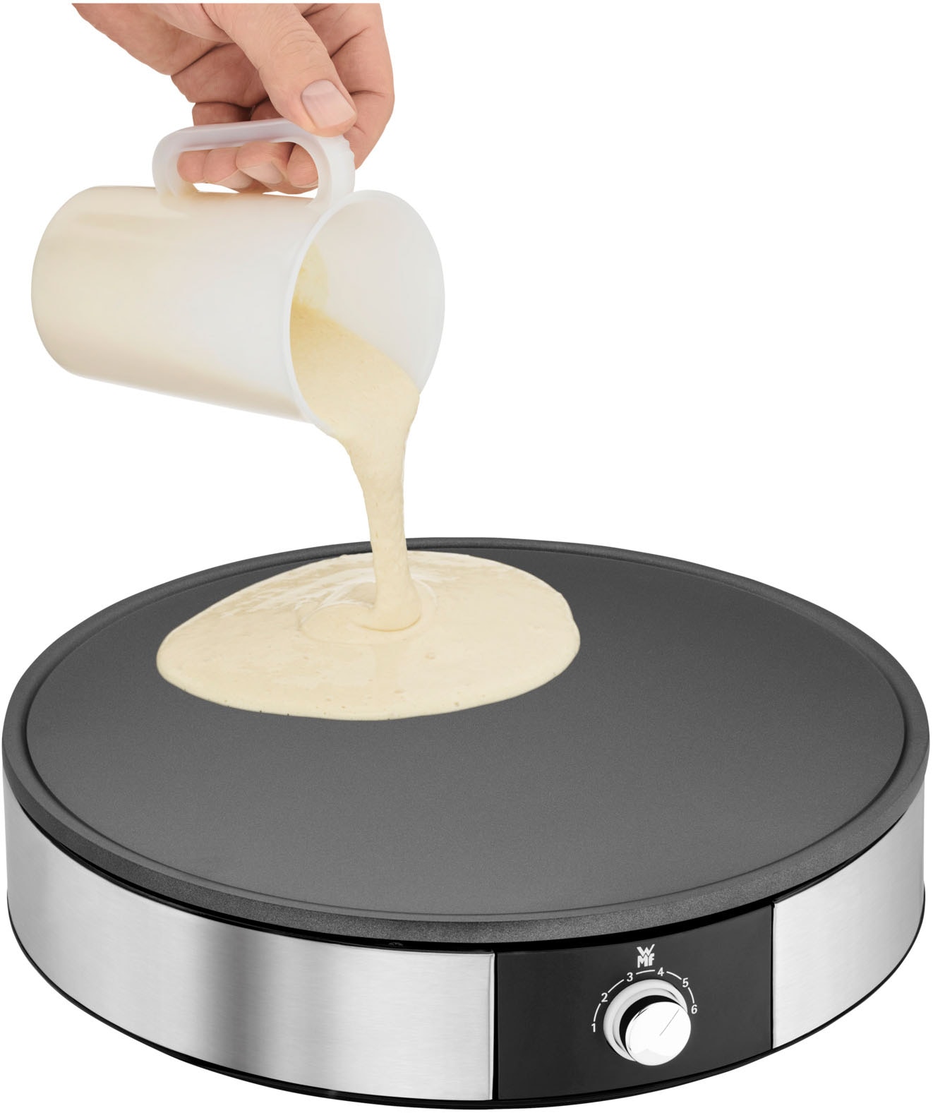 WMF Crêpesmaker »LONO Crêperie, abnehmbare, spülmaschinengeeignete Platte«, 1600 W, Ø 33 cm, inkl. Crepes-Wender und Teigverteiler, 6 Hitzestufen, Überflussrand