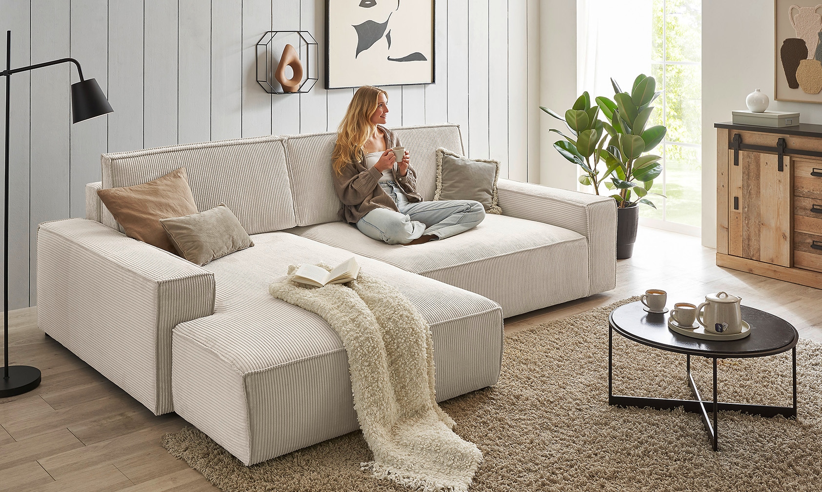 Home affaire Ecksofa »NEU: SHERWOODL XXL 284, Big-Sofa L-Form, tiefe Sitzfl günstig online kaufen