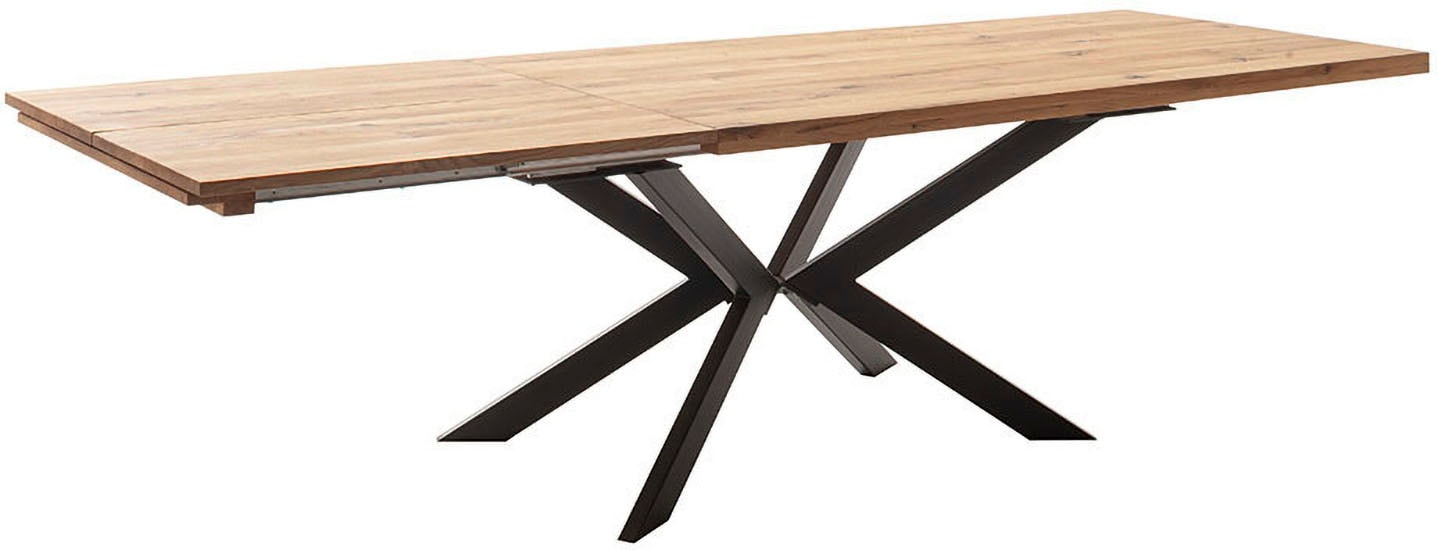 MCA furniture Esstisch »BARLETTA Auszugtisch 180-280 cm«, (Einzelstück), massiv,durchgehende Lamelle,aufgedoppelt,Metall,Tischplatte 5,0 cm