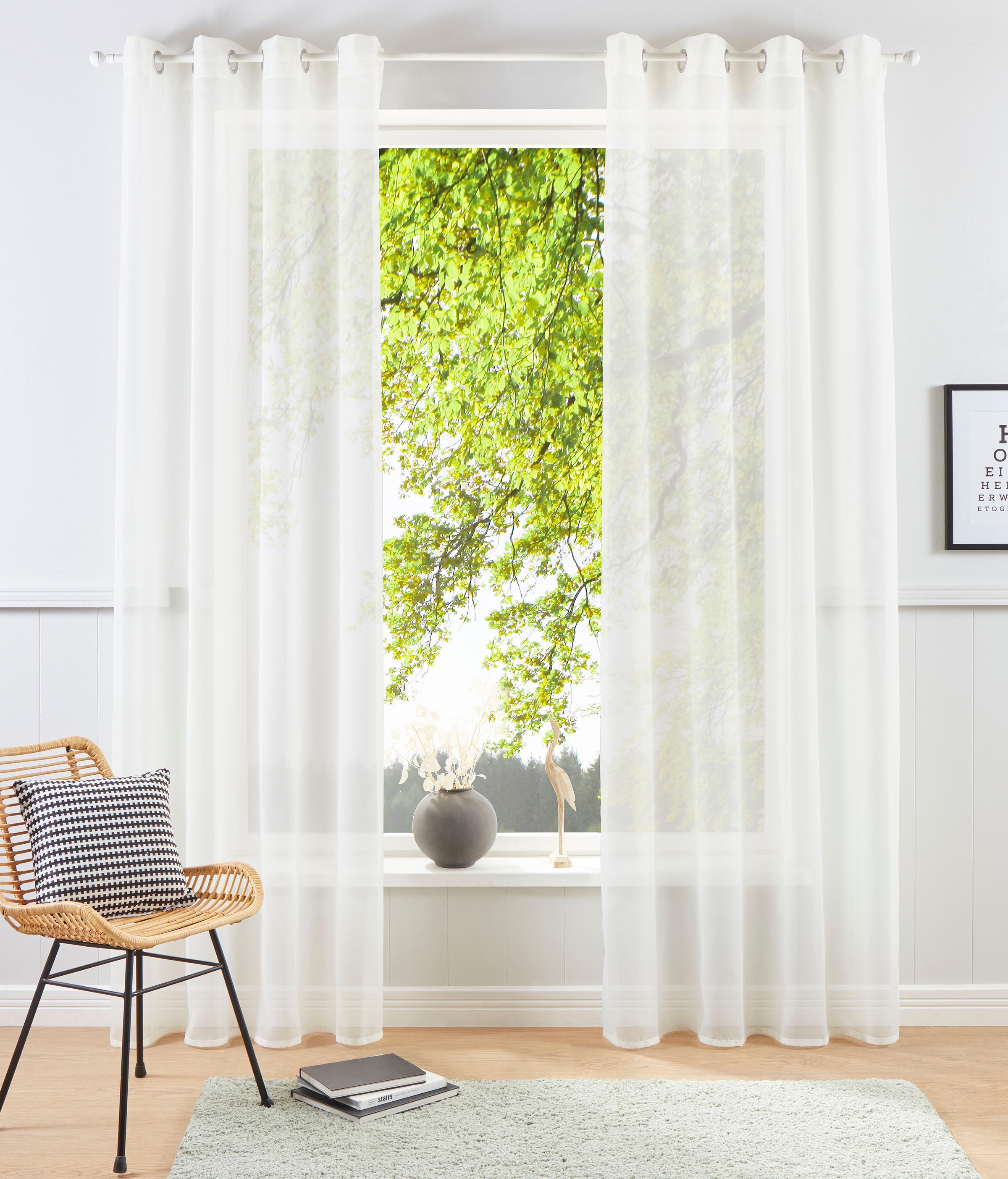 my home Gardine »XANA mit Ösen, Kräuselband oder Schlaufen« Ösen 2 Stk. tlg günstig online kaufen