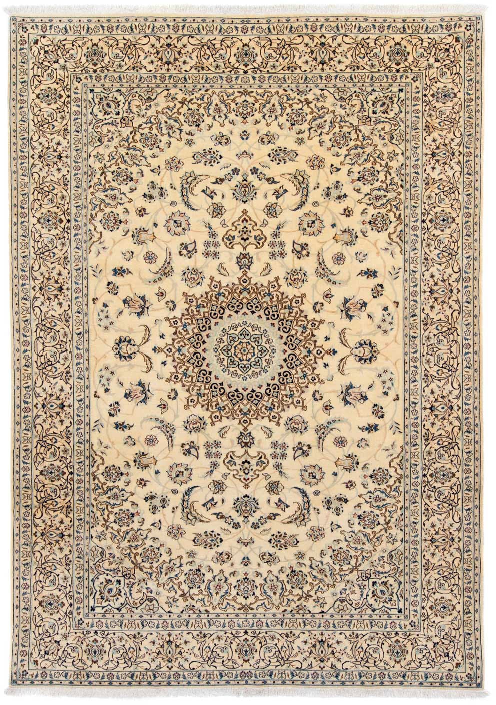 morgenland Wollteppich »Nain Medaillon Beige 299 x 199 cm«, rechteckig, 10 günstig online kaufen