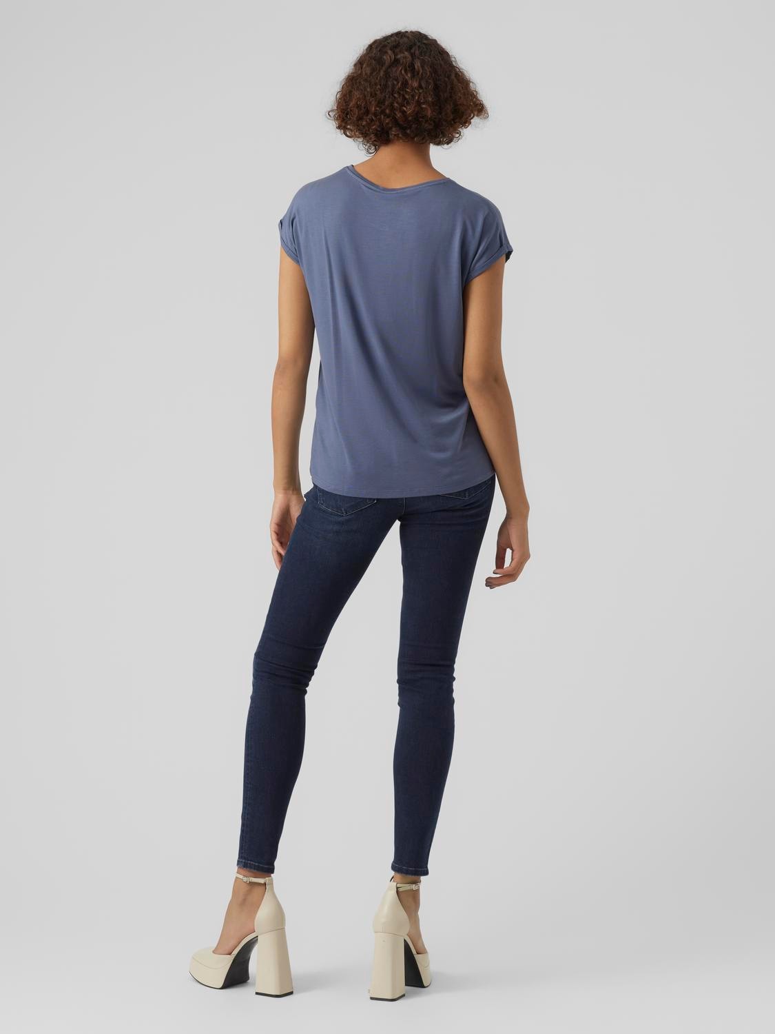 Vero Moda Rundhalsshirt »VMAVA PLAIN SS TOP GAJRS NOOS«