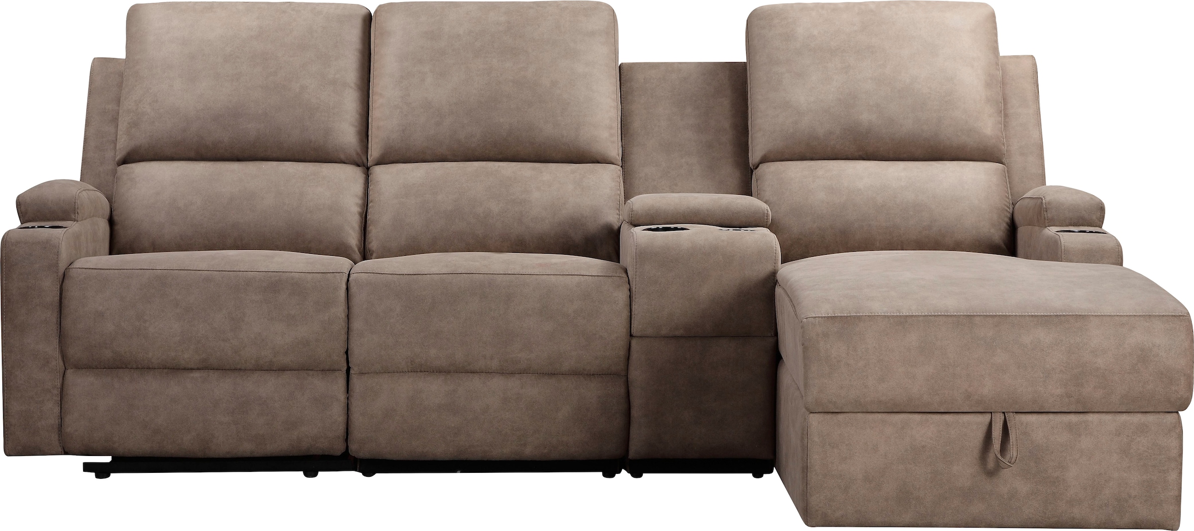 Home affaire Ecksofa »NAPORI Multimediasofa, 3er Kinosessel XXL, L-Form, 3 günstig online kaufen