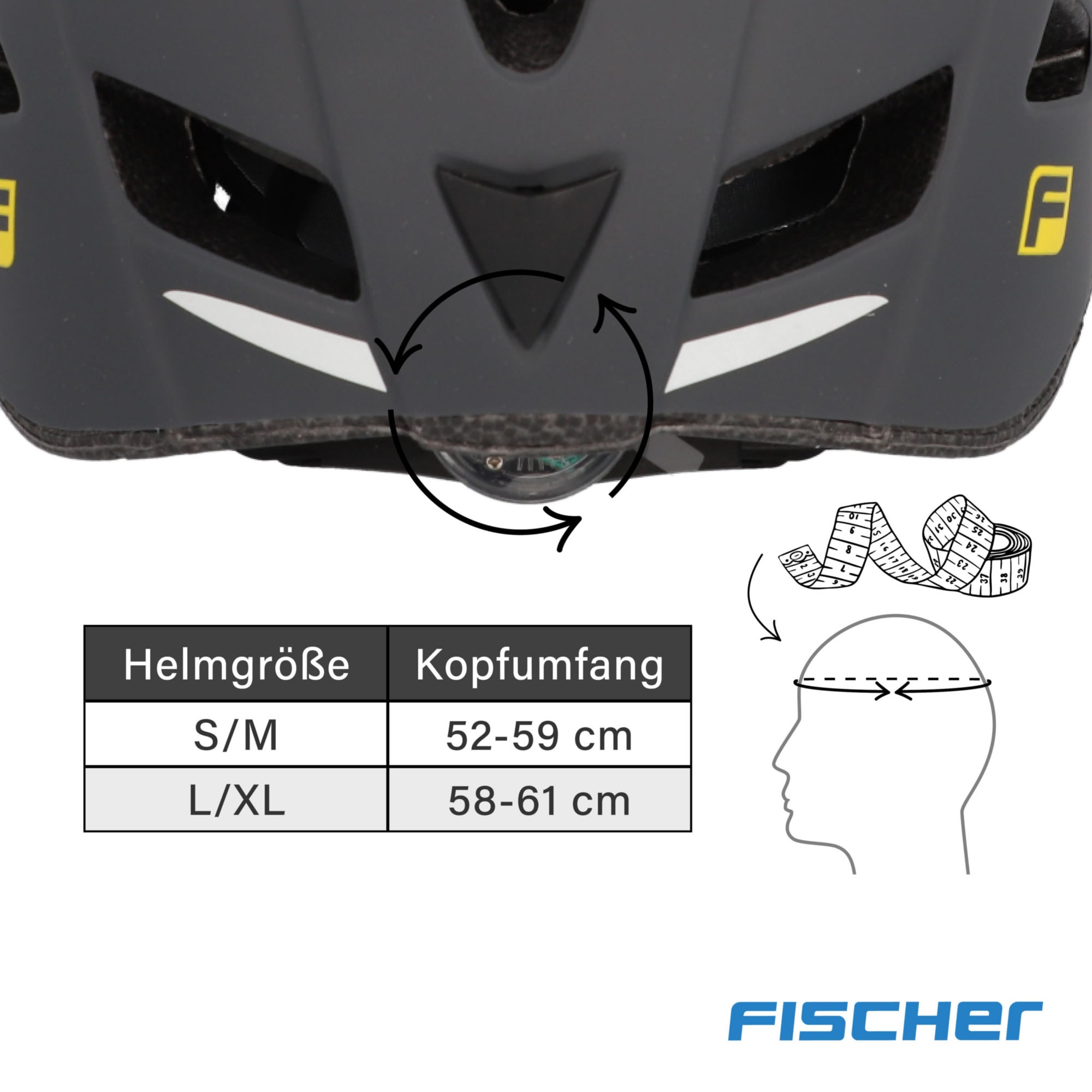 FISCHER Fahrrad Fahrradhelm »Urban Levin S/M«, Verstellbarer Innenring-System; mit beleuchtetem Innenring-System
