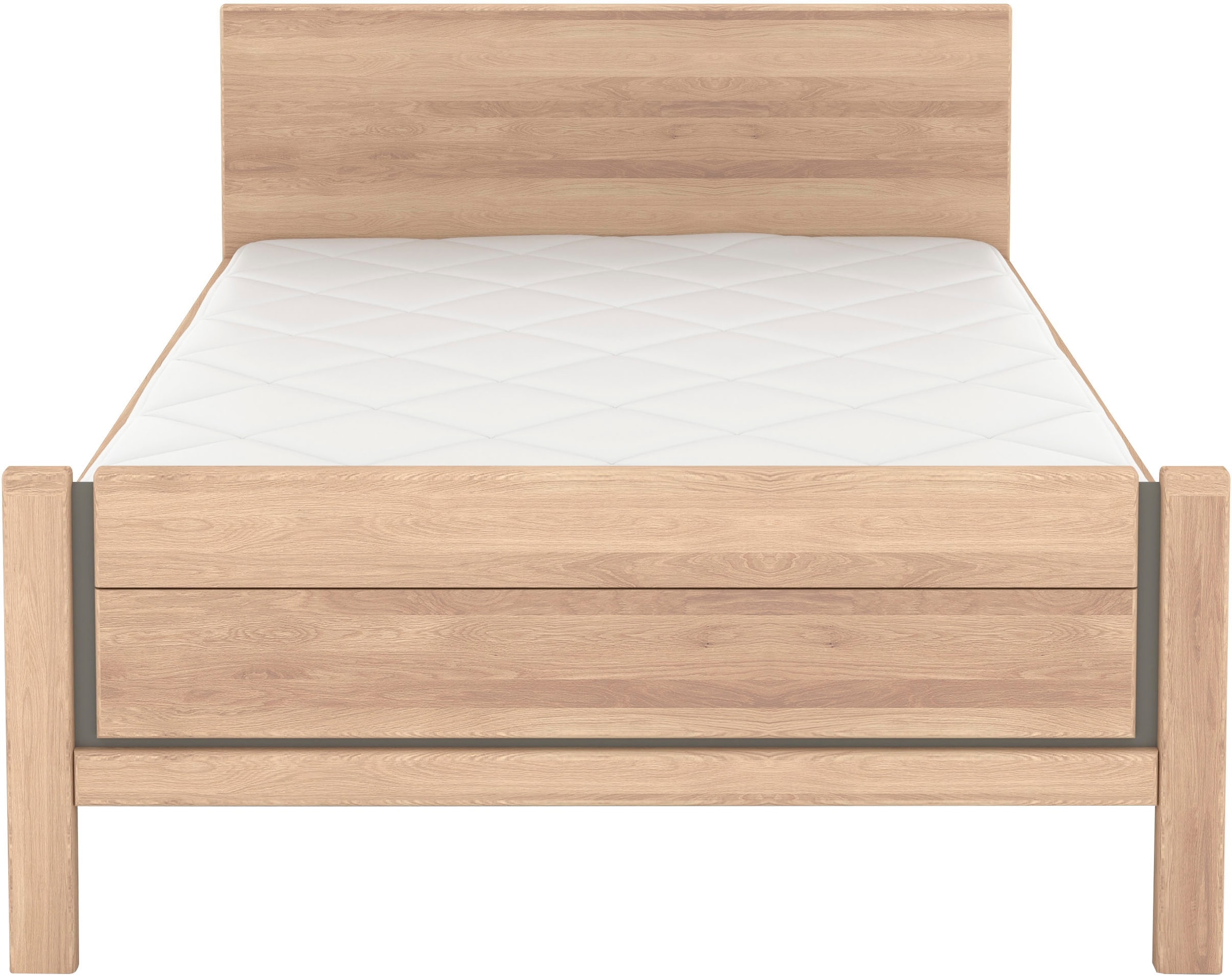 Musterring Holzbett »Sorrent, Bettgestell, Bettrahmen, teilmassiv Eiche«, (MADE IN GERMANY), Eiche teilmassiv, Liegehöhenverstellung, Stollenfußteil