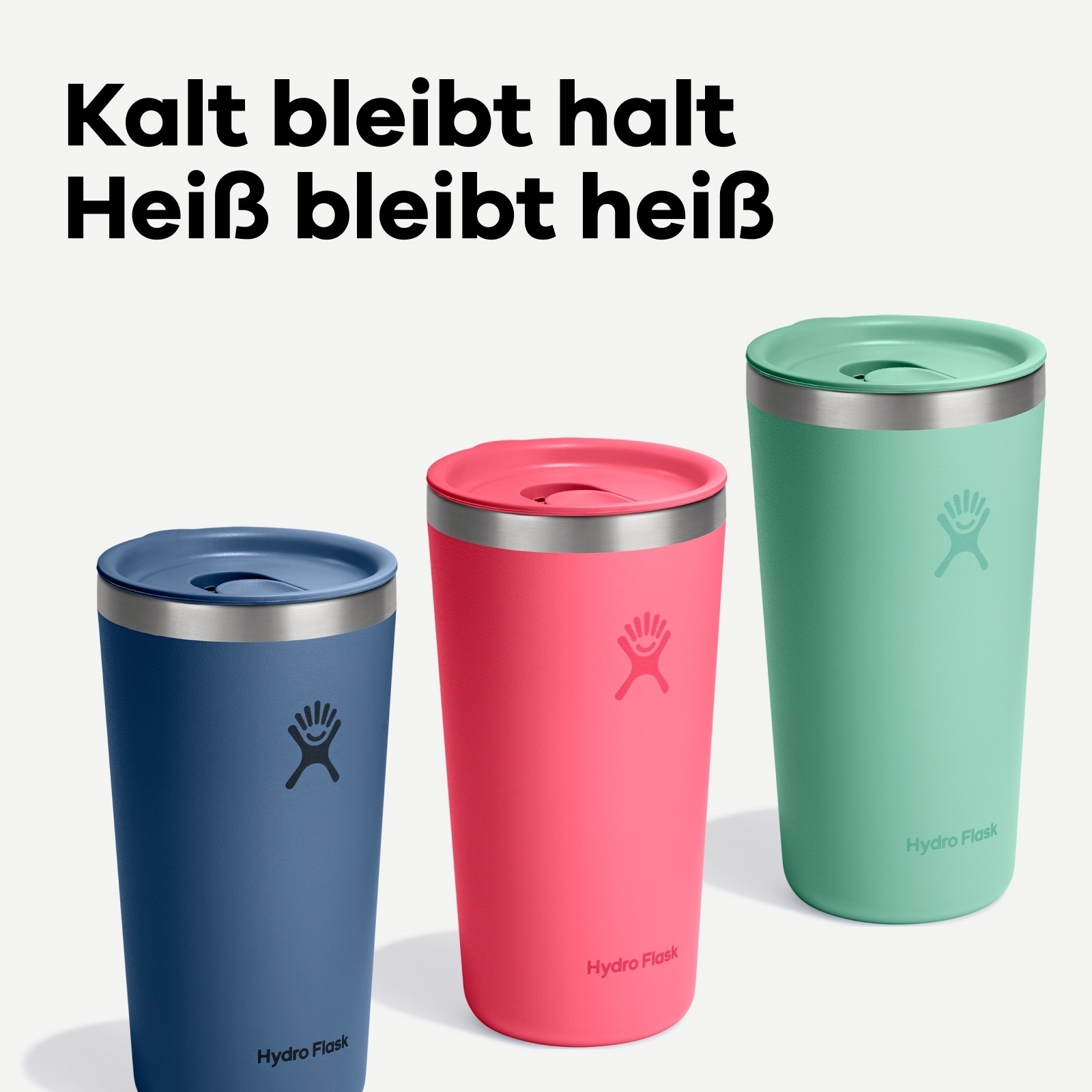 Hydro Flask Thermobecher »16 OZ All Around Tumbler Press-In Lid, 473 ml« Kompatibel mit Trinkhalmdeckel und verschließbaren Eindrückdeckel