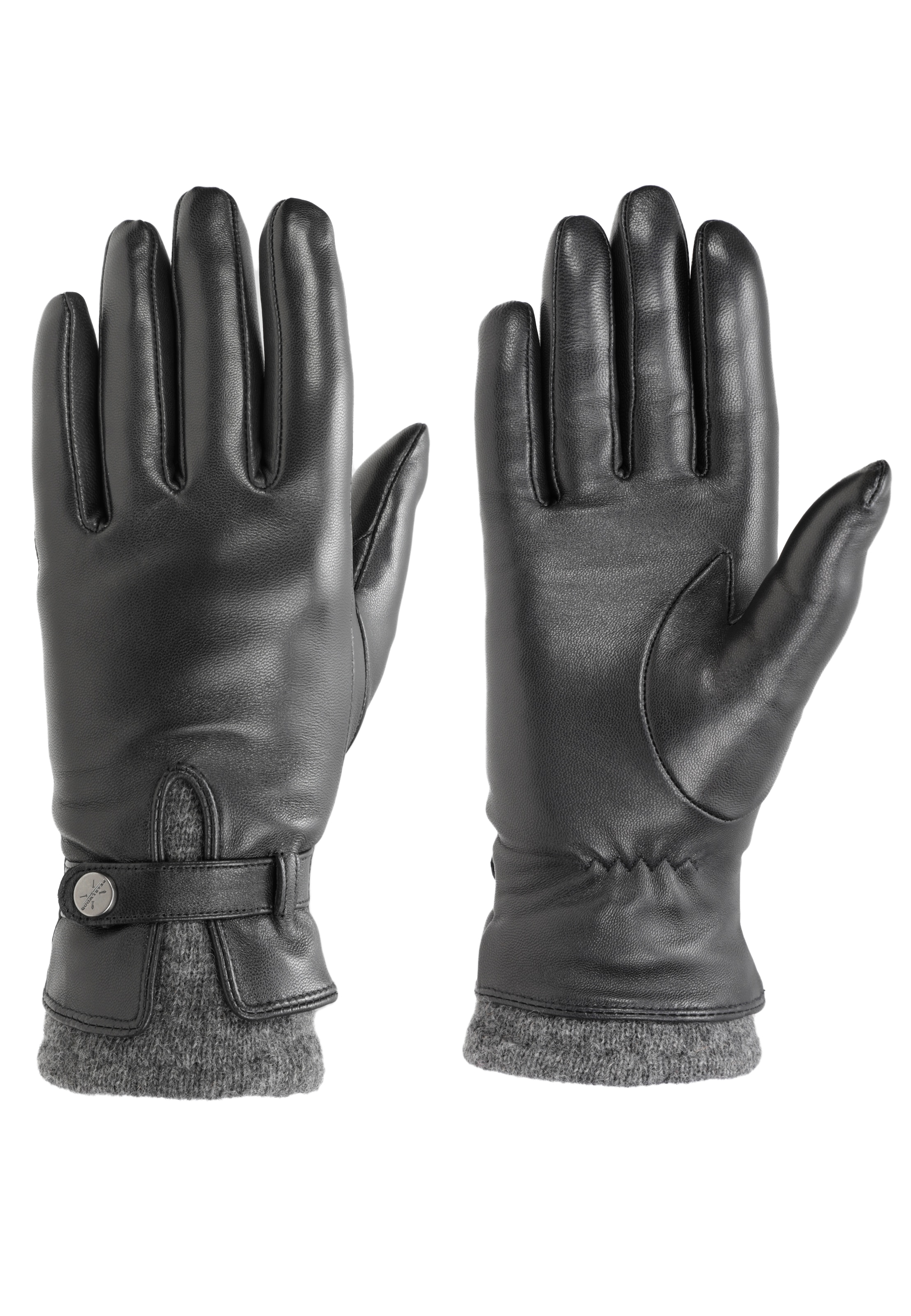 PEARLWOOD Lederhandschuhe »ALICIA« 1 Paar, Original Druckknopf black