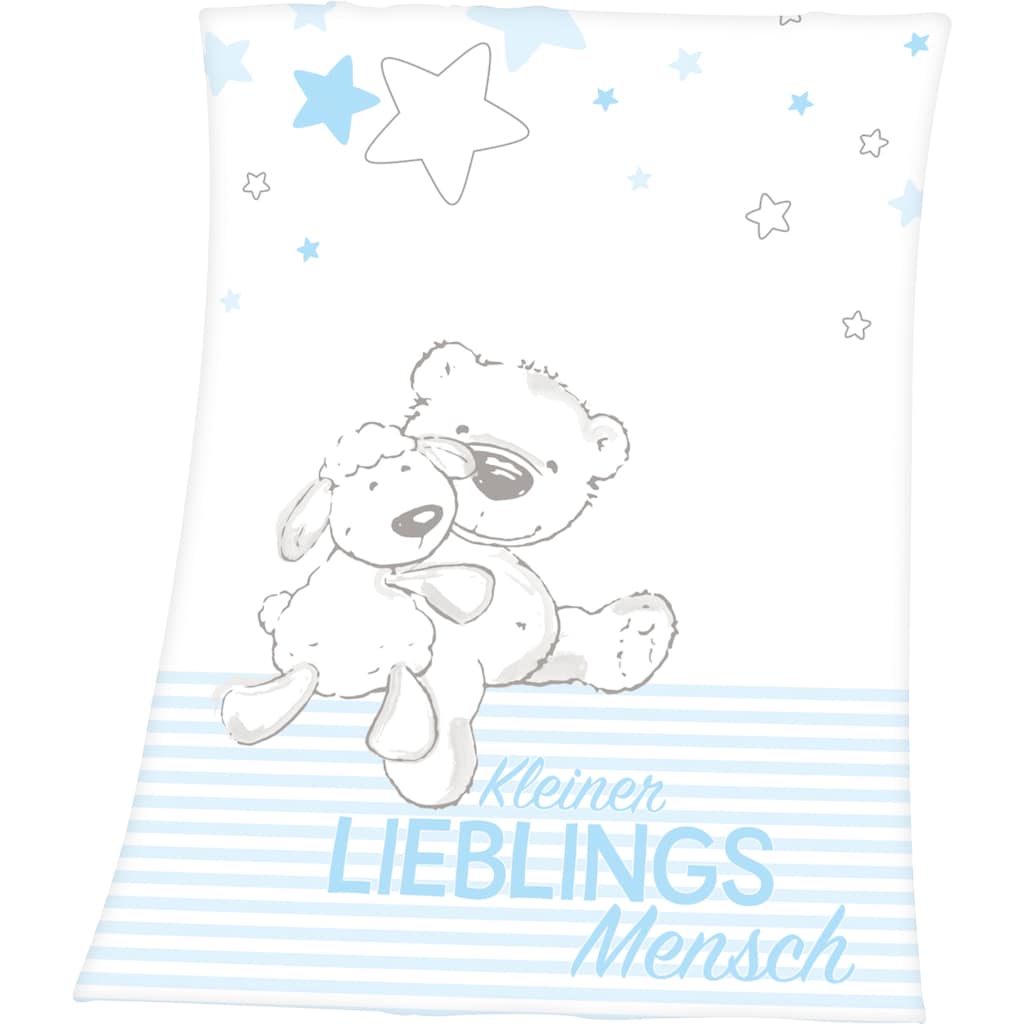 Baby Best Babydecke »Kleiner Lieblingsmensch«, mit tollem Motiv und Schriftzug, Kuscheldecke