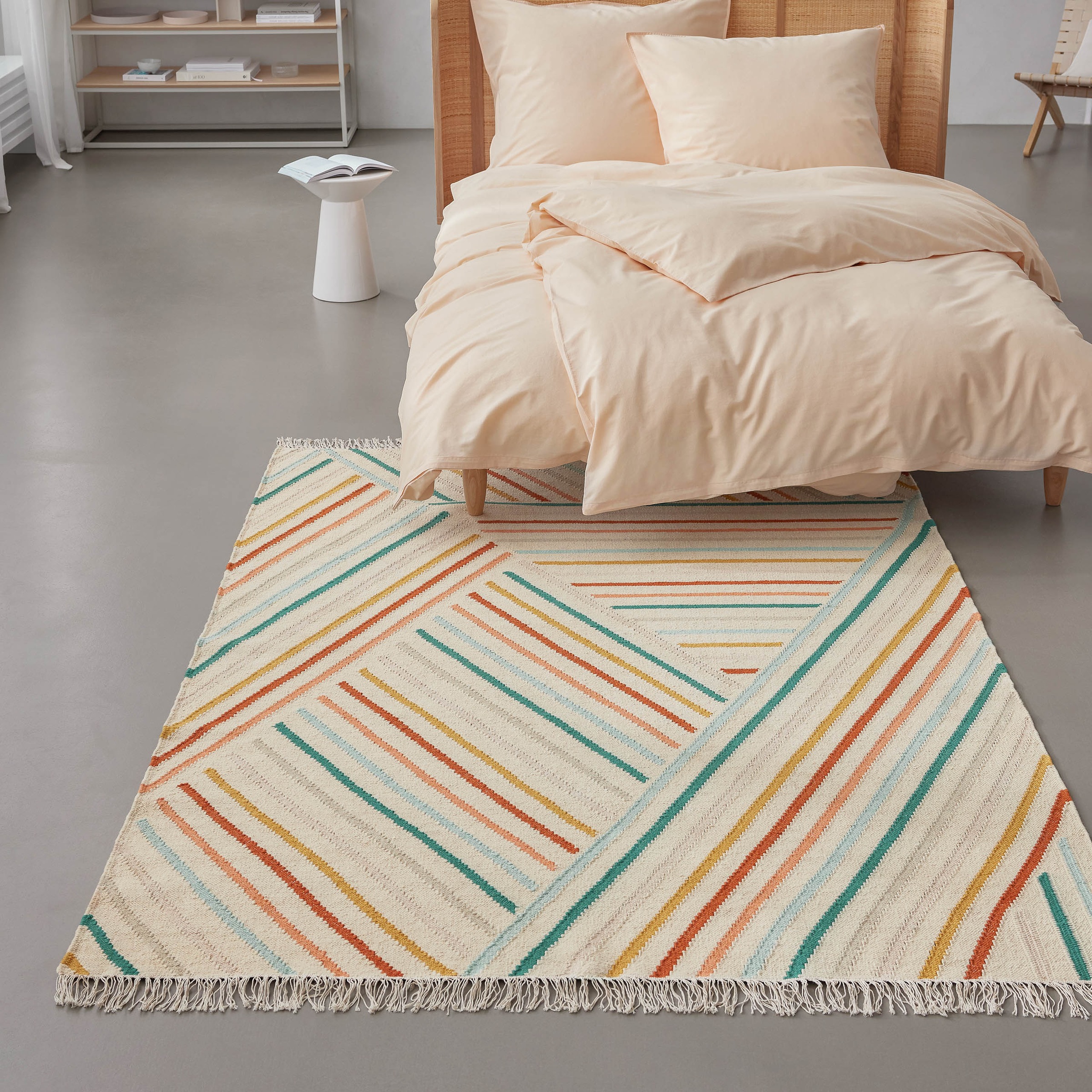 Wecon home Teppich »Modern Pop«, rechteckig, 5 mm Höhe, handgewebt, robust, strapazierfähig, skandinavisch, Naturfaser