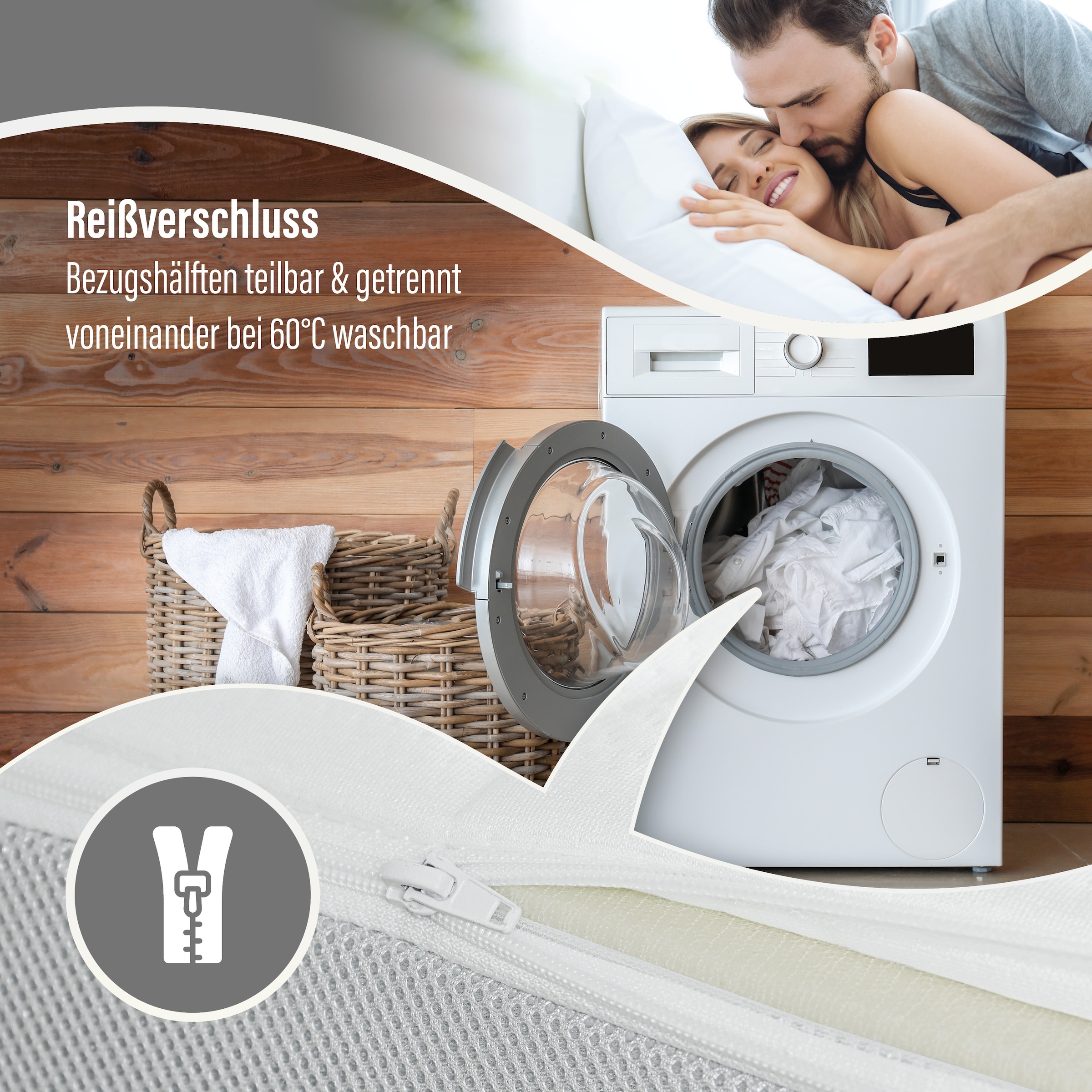 Beco Taschenfederkernmatratze »Feel Like Latex ONE TFK, Matratze 90x200 cm, 140x200 cm und mehr« 21 cm hoch 500 Federn 1 Stk. tlg. Punktelastische Matratze mit stabilem Federkern, atmungsaktiv