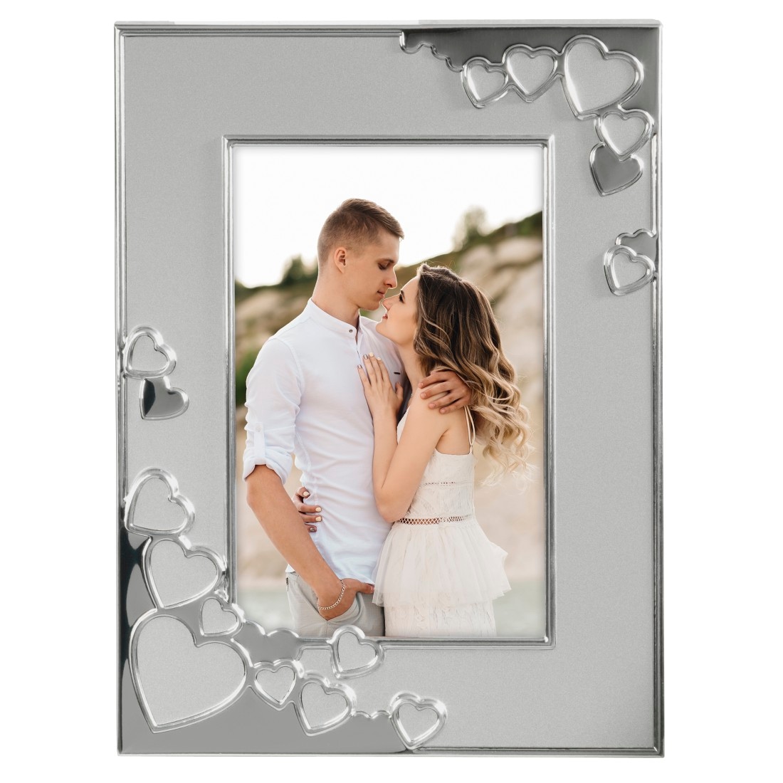 Hama Portraitrahmen »Bilderrahmen 13 x 18 cm für 1 Bild, zum Aufhängen und Stellen«, für 1 Bilder, Portraitrahmen, Herz, Aluminium