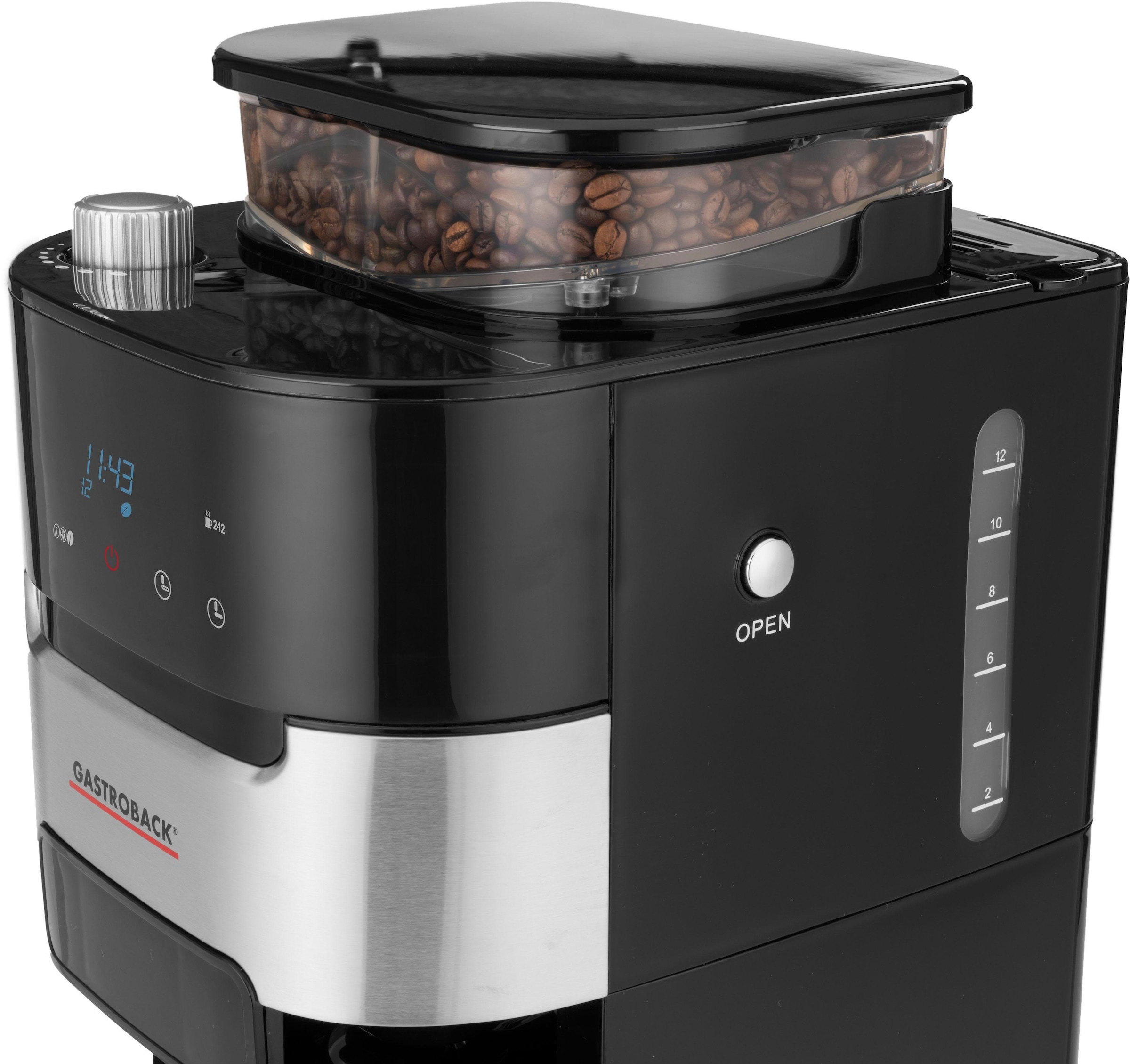 Gastroback Kaffeemaschine mit Mahlwerk »42711 S Grind & Brew Pro Thermo«, 1 l Kaffeekanne, Permanentfilter, 1x4