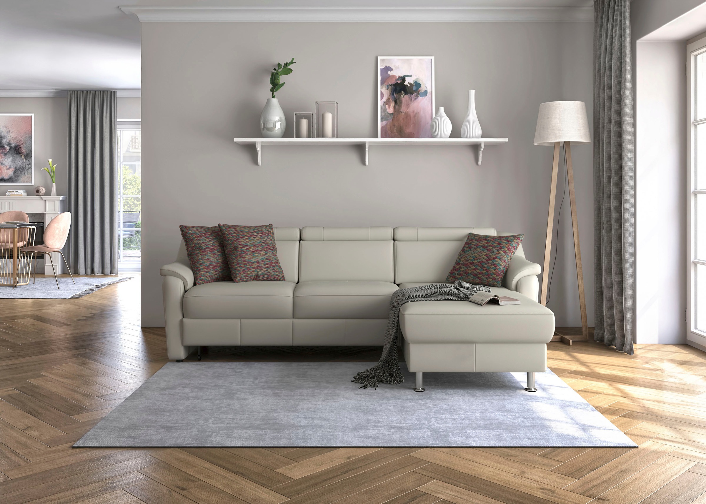 sit&more Ecksofa »Freetown L-Form«, inklusive Kopfteilverstellung und komfortablem Federkern