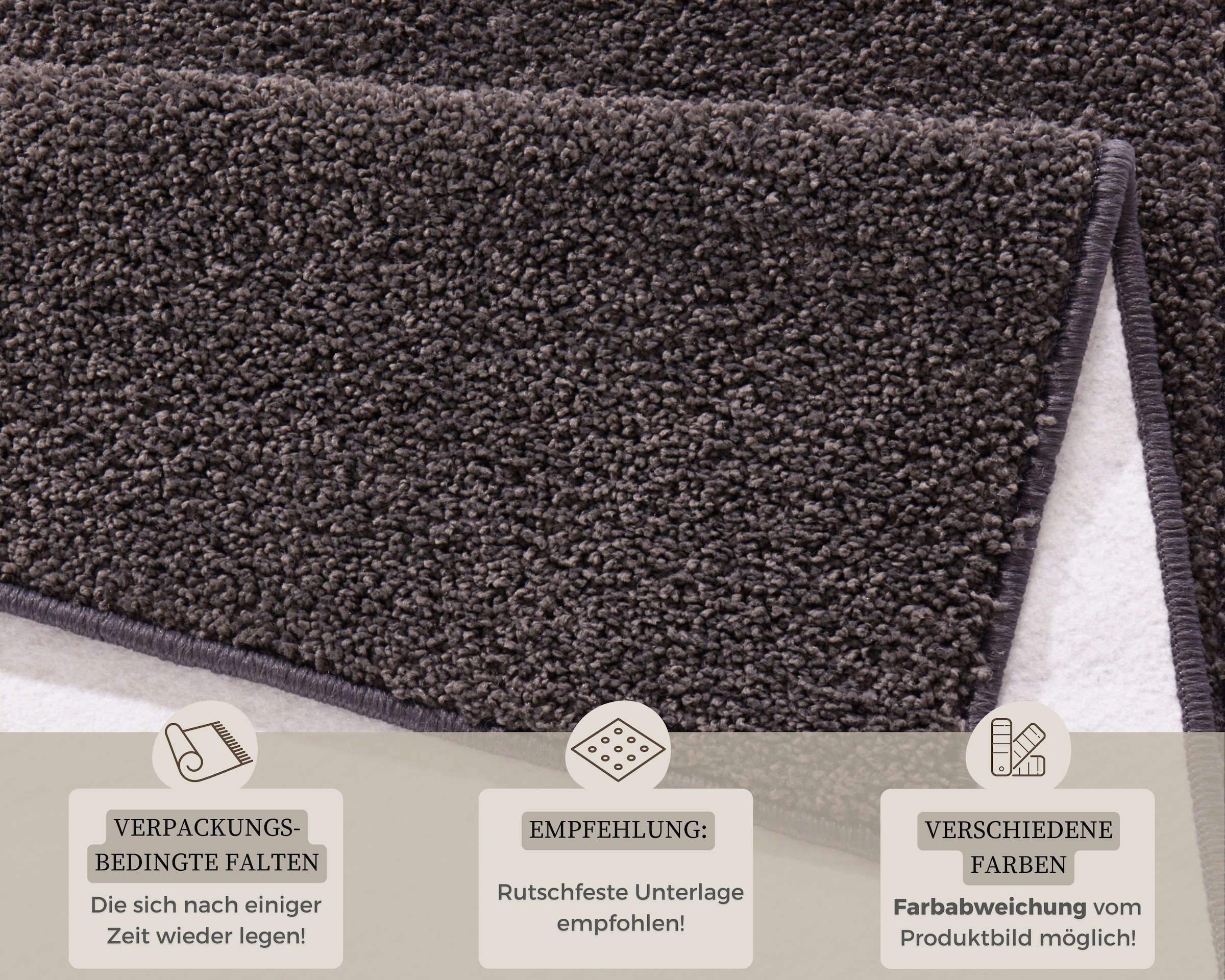 HANSE Home Teppich »Pure 100 Kurzflor«, rechteckig, 13 mm Höhe, Kurzflor, uni, umkettelt, Läufer, Wohnzimmer, Kinderzimmer, Flur