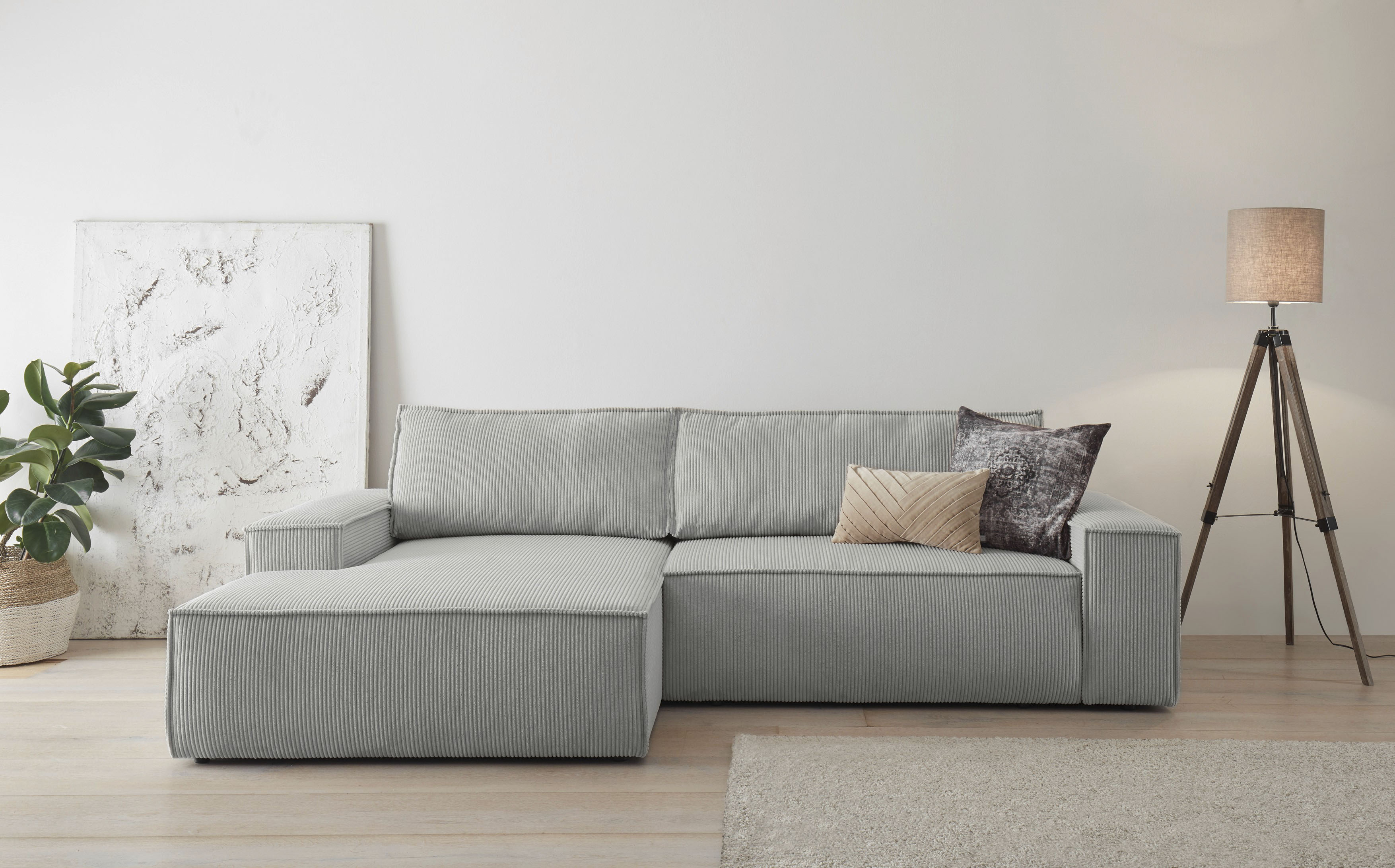 Ecksofa »SHERWOOD«, mit Bett-Funktion (Liegefläche 210x136 cm), mit 2 losen Rückenkissen