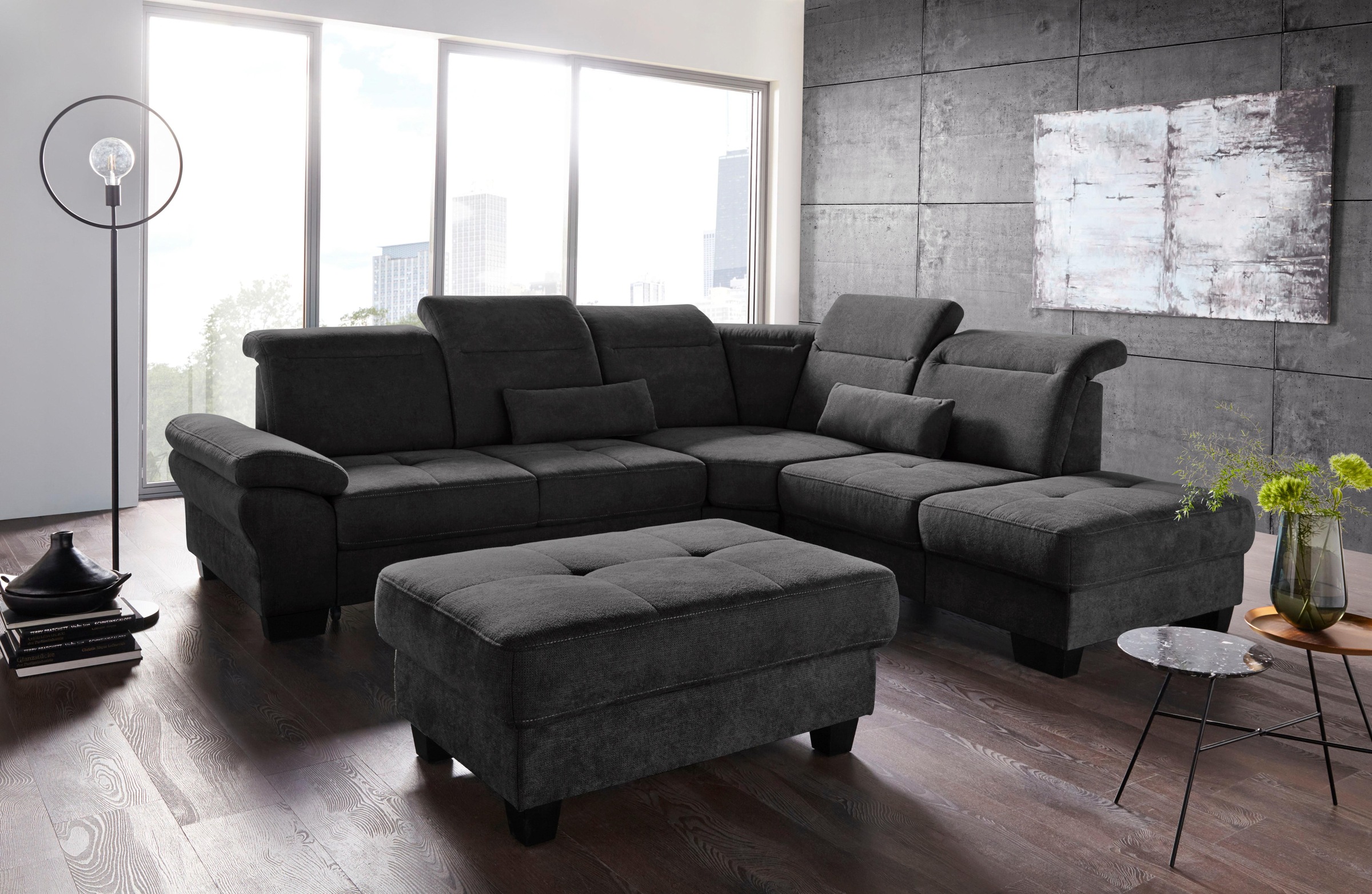Places of Style Ecksofa »Cornwall L-Form«, incl. Sitztiefenverstellung, mit günstig online kaufen