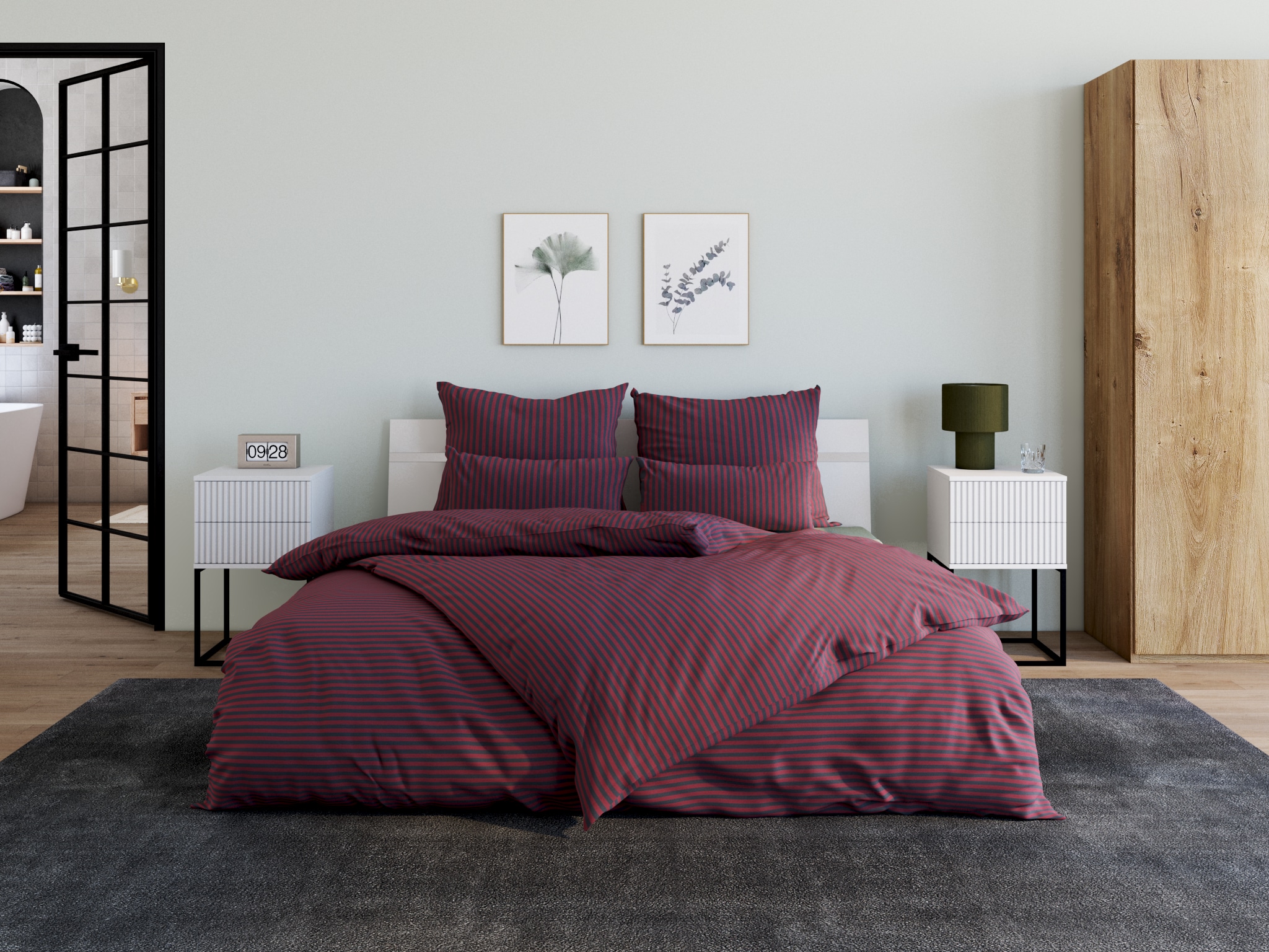 Bruno Banani Bettwäsche »Jassen« 2 Stk. tlg. moderne Bettwäsche aus Baumwolle, Bettwäsche mit Streifen-Design