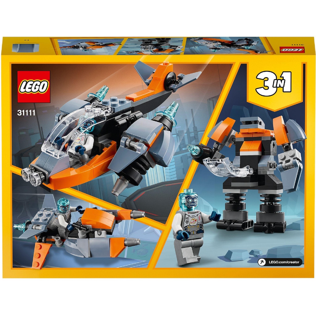 LEGO® Konstruktionsspielsteine »Cyber-Drohne (31111), LEGO® Creator 3in1«, (113 St.)