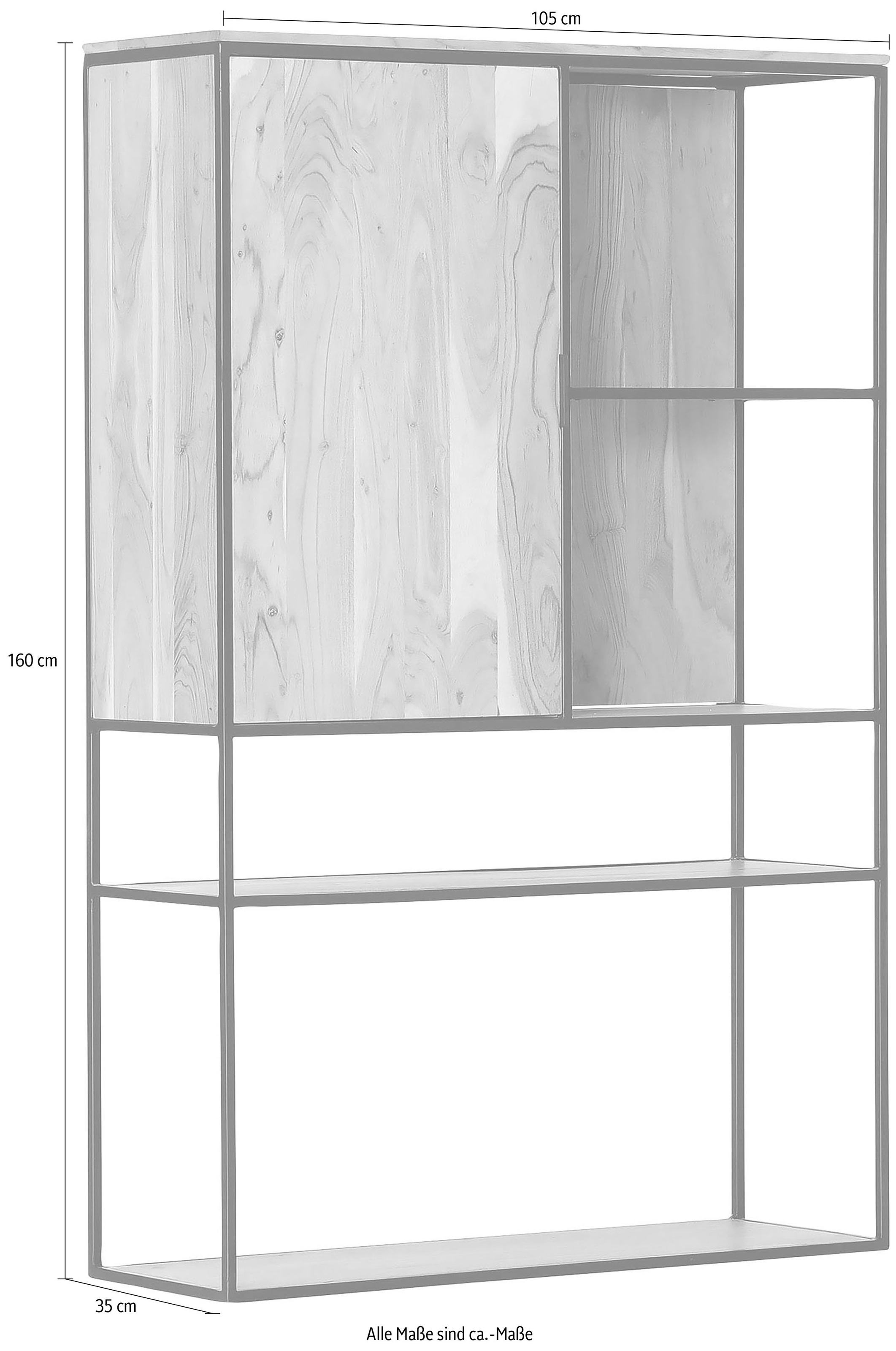 Gutmann Factory Highboard »Porto«, Vitrine, Breite 105 cm