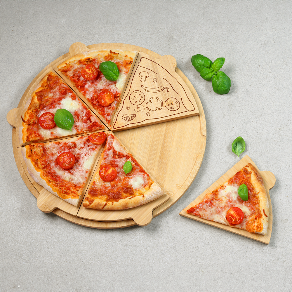 KESPER® Pizzateller »Pizza-Teller, Bambus« mit Einbrandt, einzelen Stücke entnehmbar