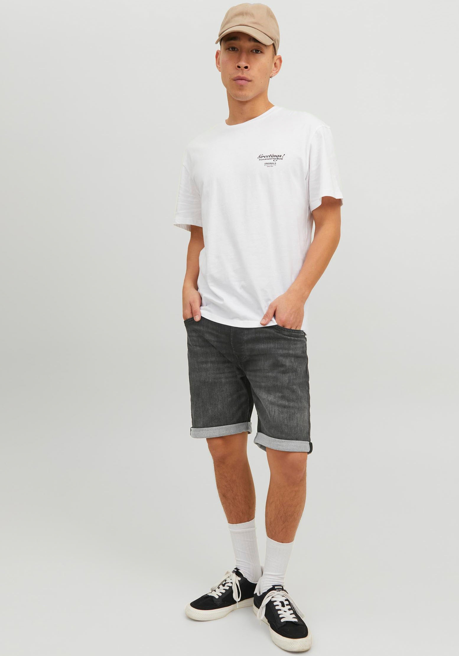 4. Bild von Jack & Jones Jeansshorts »JJIRICK JJICON SHORTS GE 604 I.K SN«, mit Umschlagsaum