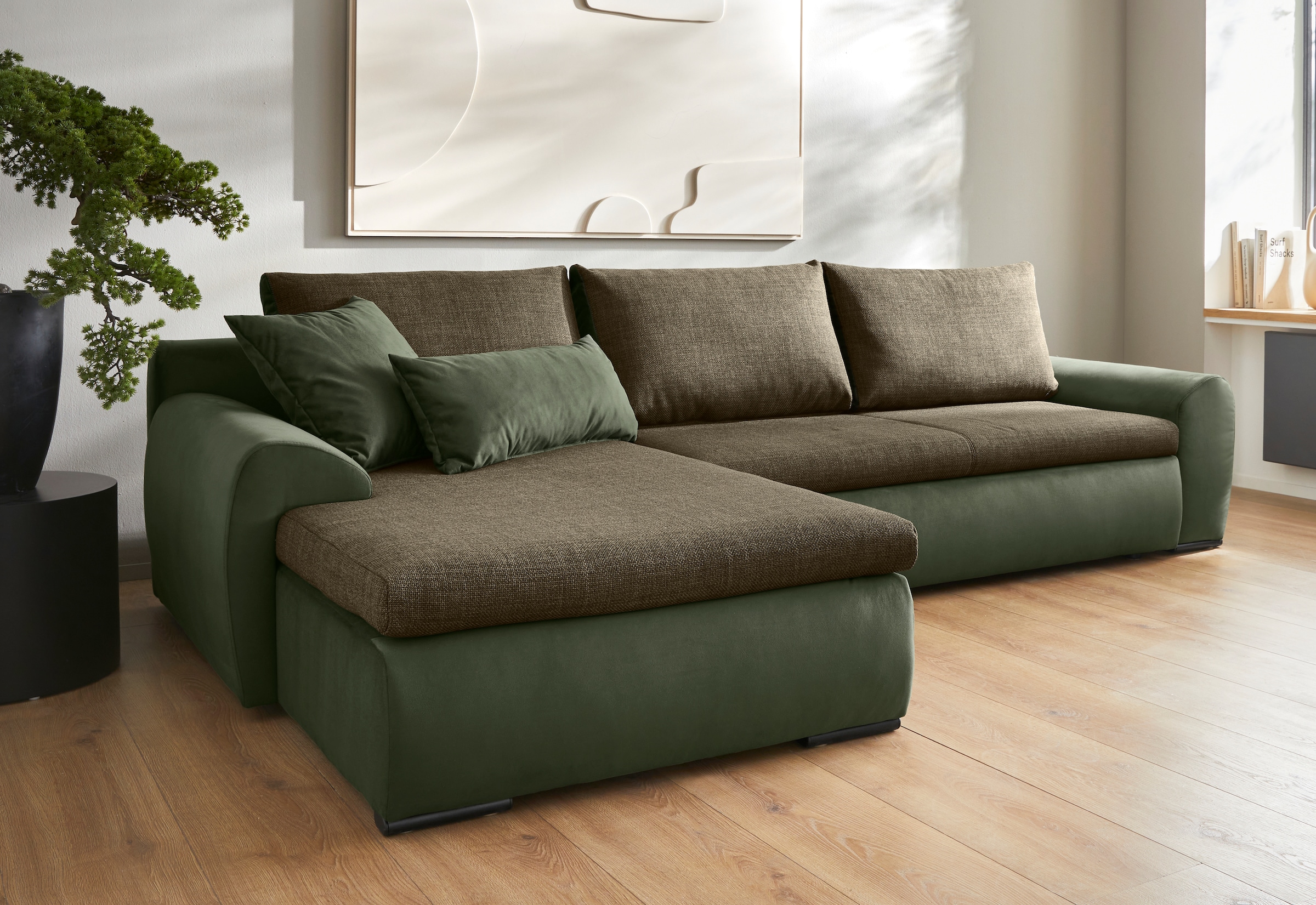 Home affaire Ecksofa »Win, L-Form, Breite 285cm« optional mit Schlaffunktio günstig online kaufen