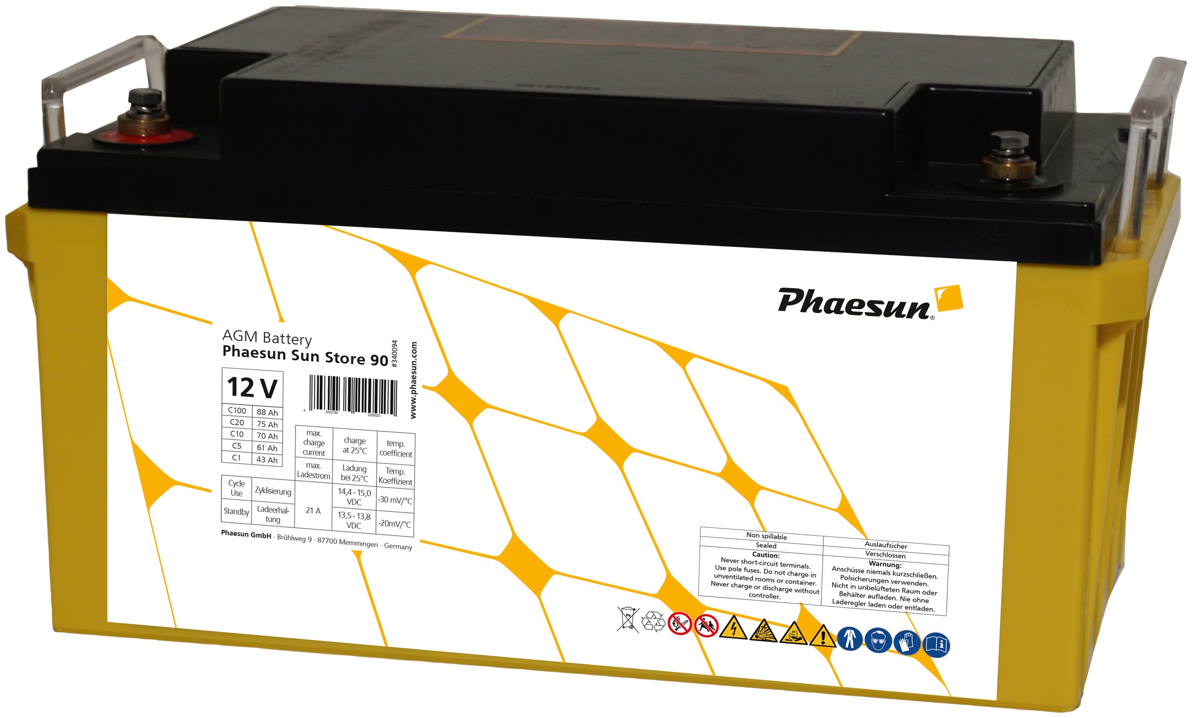 Phaesun Solarakkus »AGM 90«, kaufen V 12 online Sun Store
