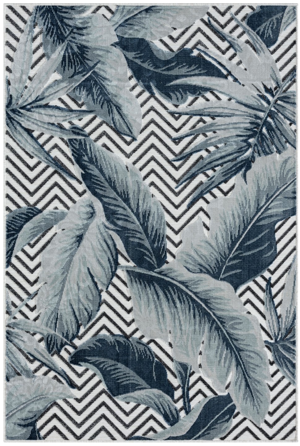 Myflair Möbel & Accessoires Teppich »Tiki Lagerräumung«, rechteckig, 8 mm Höhe, Blätter Motiv, Hoch-Tief Effekt, Outdoor geeignet, Balkon, Terrasse