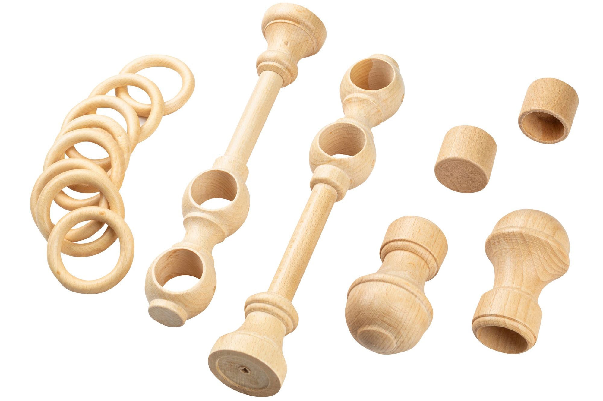 SN DECO GROUP Gardinenstange »Ares«, 2 läufig-läufig, Fixmaß, 28 mm, Holz, verschiedene Längen und Farben, Komplettset